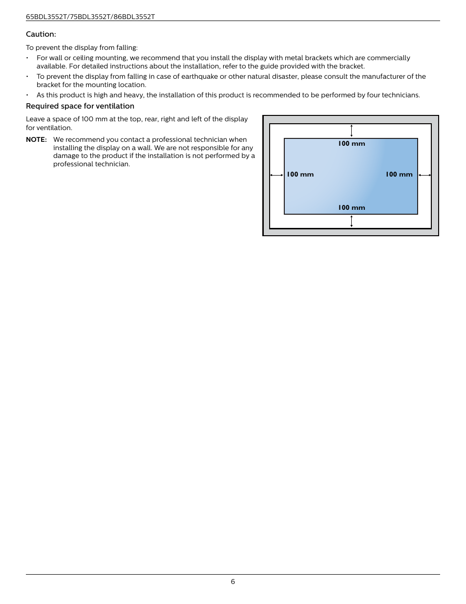 Philips T-Line 65BDL3552T 65" 4K Digital Signage Touchscreen Display User Manual | Page 18 / 63