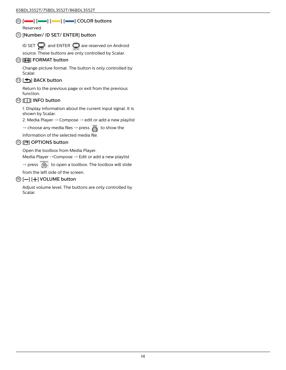 Philips T-Line 65BDL3552T 65" 4K Digital Signage Touchscreen Display User Manual | Page 26 / 63