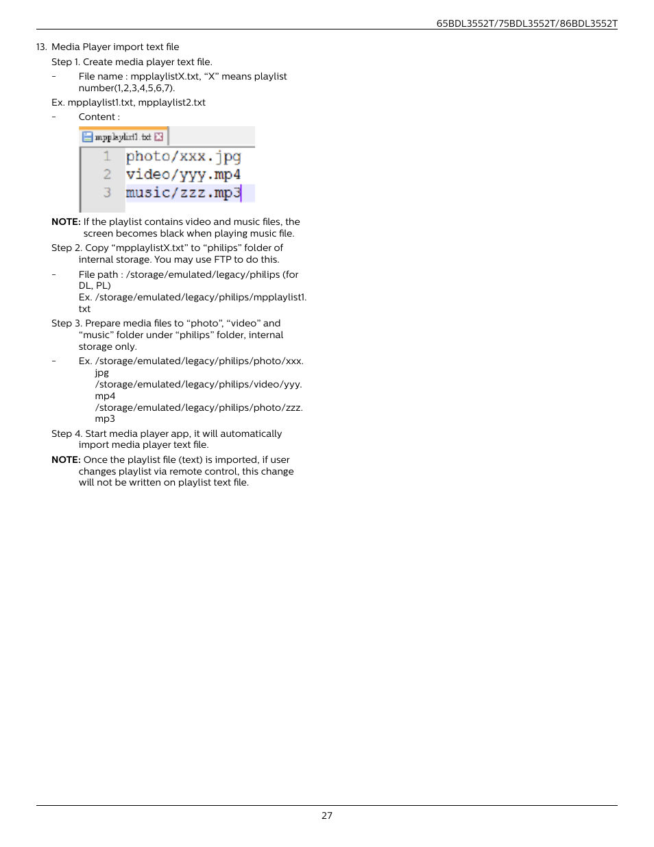 Philips T-Line 65BDL3552T 65" 4K Digital Signage Touchscreen Display User Manual | Page 39 / 63