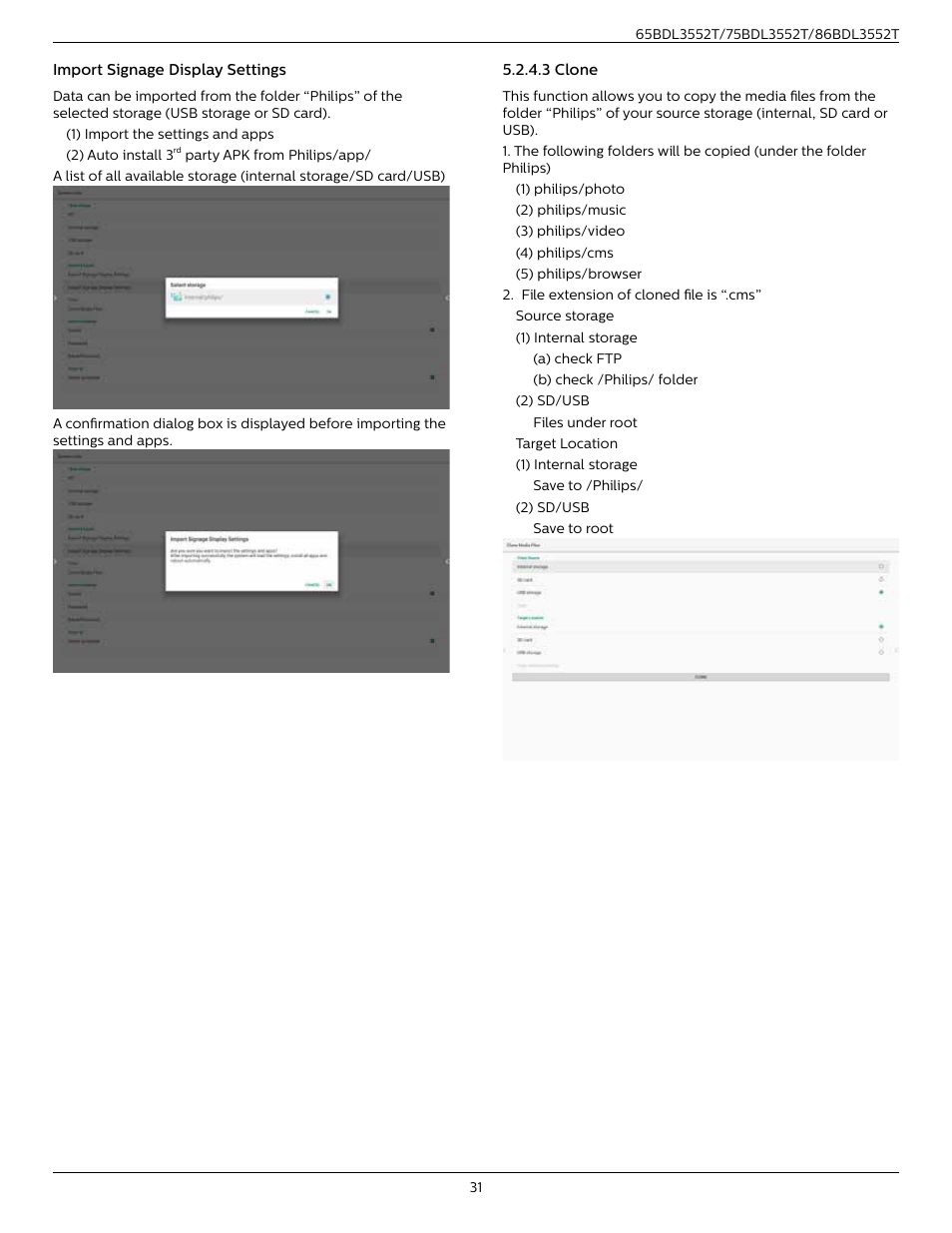 Philips T-Line 65BDL3552T 65" 4K Digital Signage Touchscreen Display User Manual | Page 43 / 63
