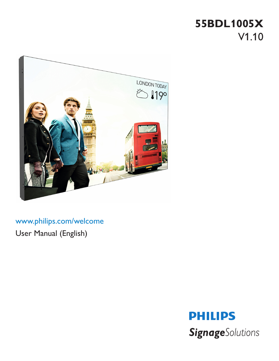 Philips BDL1005X 55" Class Full HD IPS LED Video Wall Display (2x2 Videowall Bundle) User Manual | 50 pages