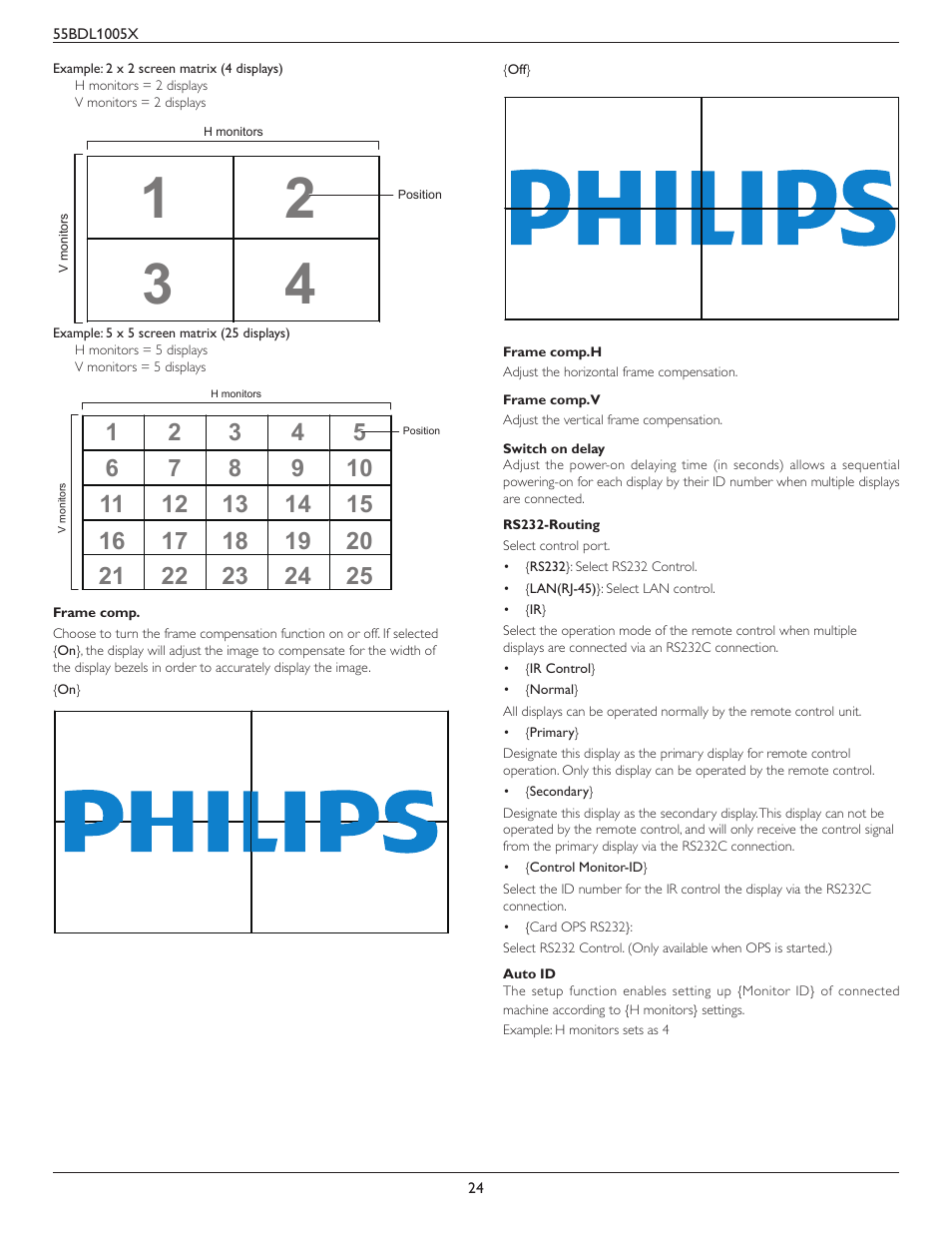 Philips BDL1005X 55" Class Full HD IPS LED Video Wall Display (2x2 Videowall Bundle) User Manual | Page 34 / 50