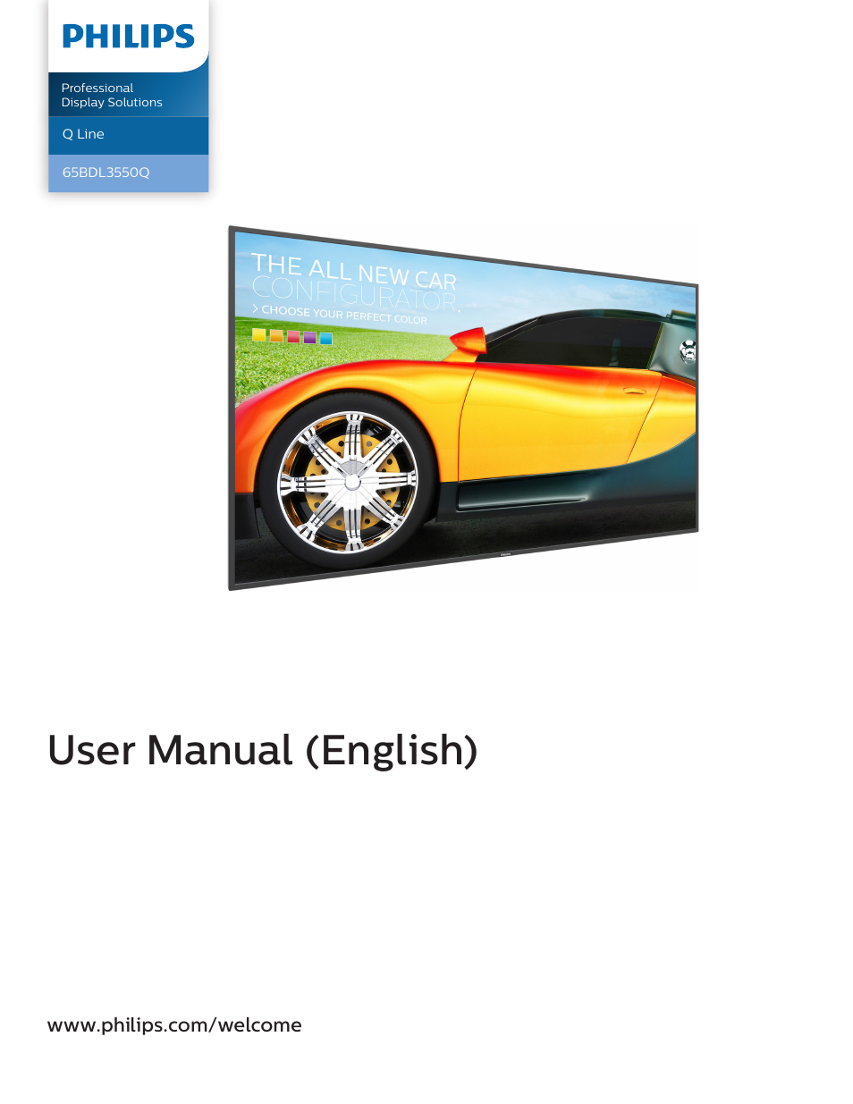 Philips Q-Line 65BDL3550Q 65" 4K IPS Digital Signage Display User Manual | 68 pages