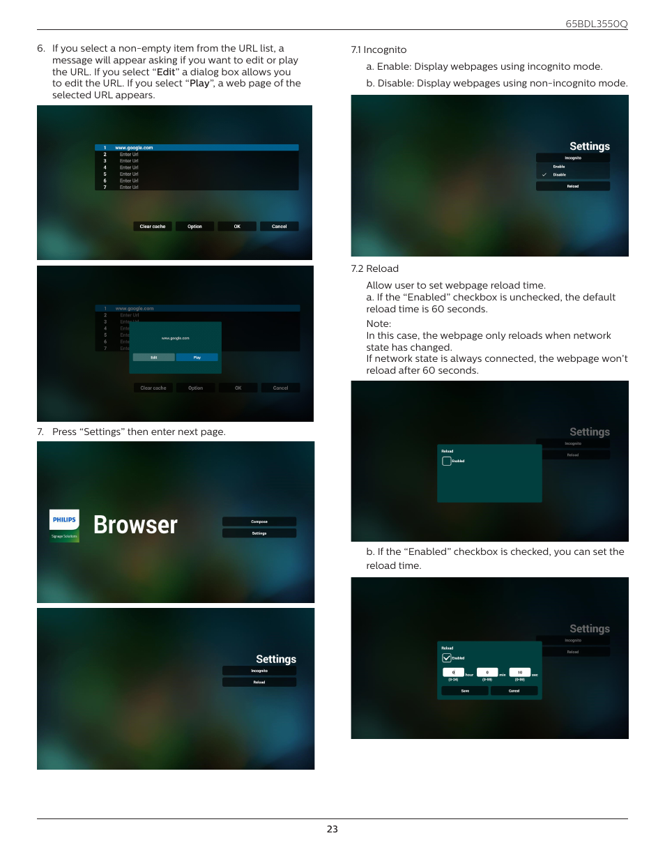 Philips Q-Line 65BDL3550Q 65" 4K IPS Digital Signage Display User Manual | Page 34 / 68