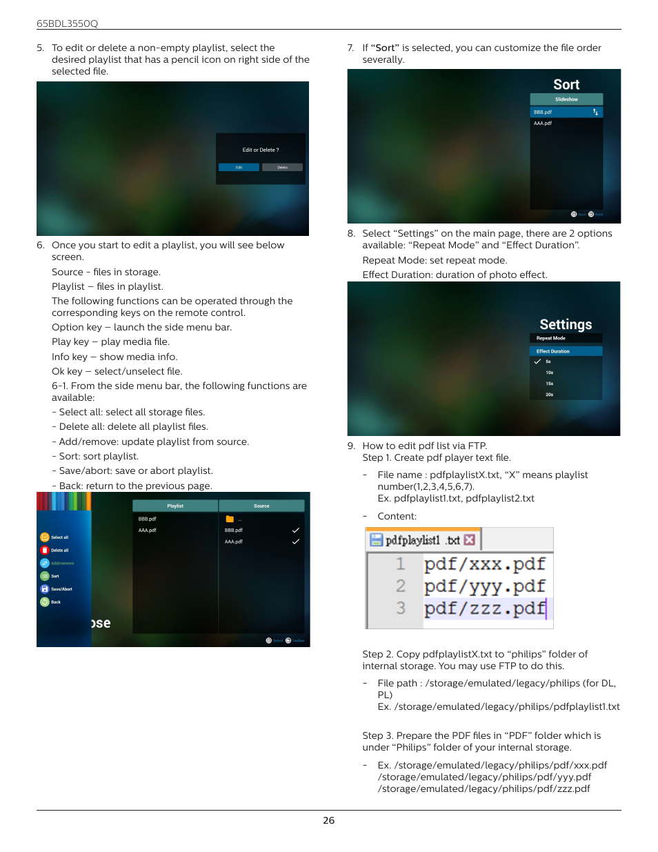 Philips Q-Line 65BDL3550Q 65" 4K IPS Digital Signage Display User Manual | Page 37 / 68