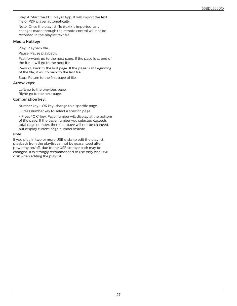 Philips Q-Line 65BDL3550Q 65" 4K IPS Digital Signage Display User Manual | Page 38 / 68