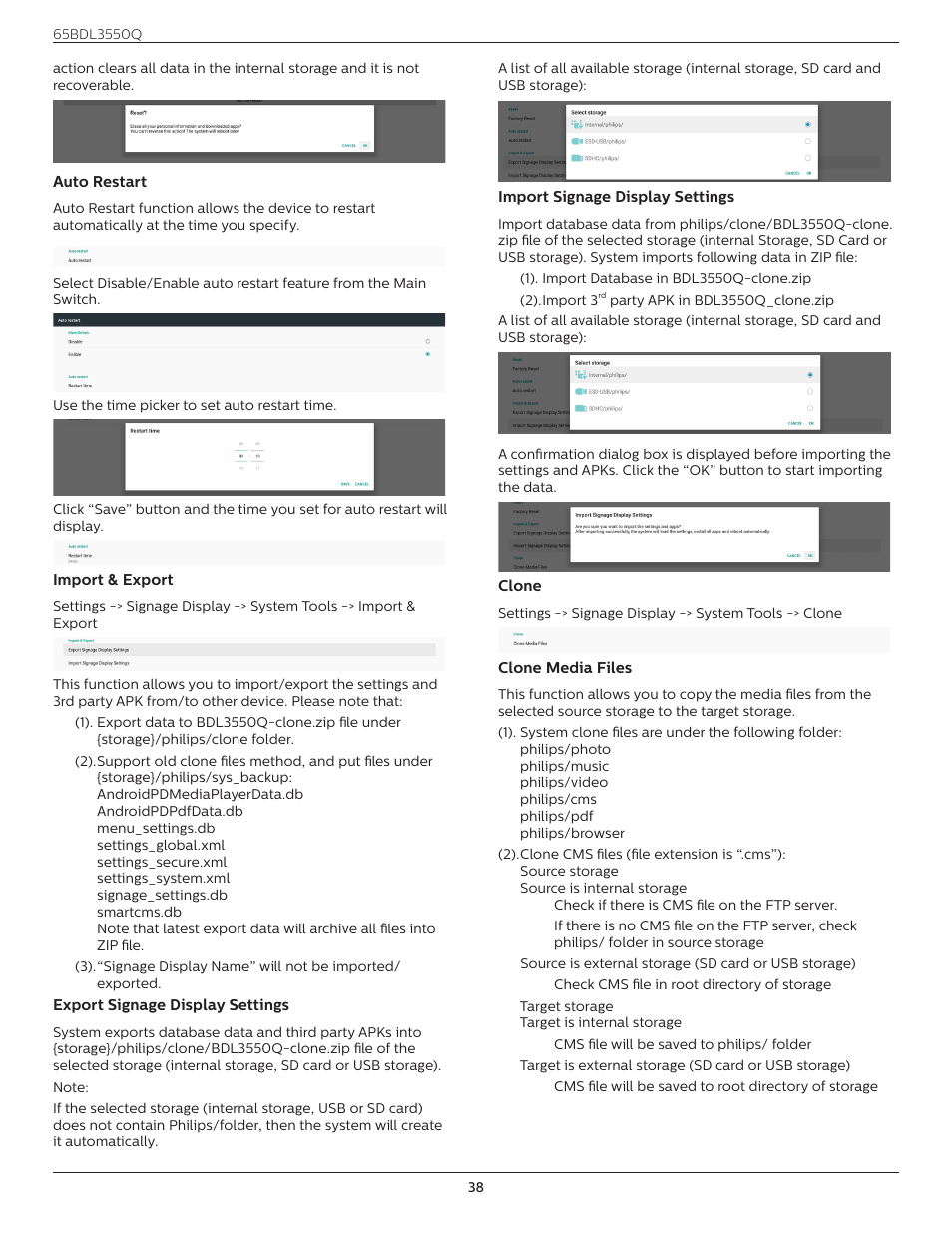 Philips Q-Line 65BDL3550Q 65" 4K IPS Digital Signage Display User Manual | Page 49 / 68