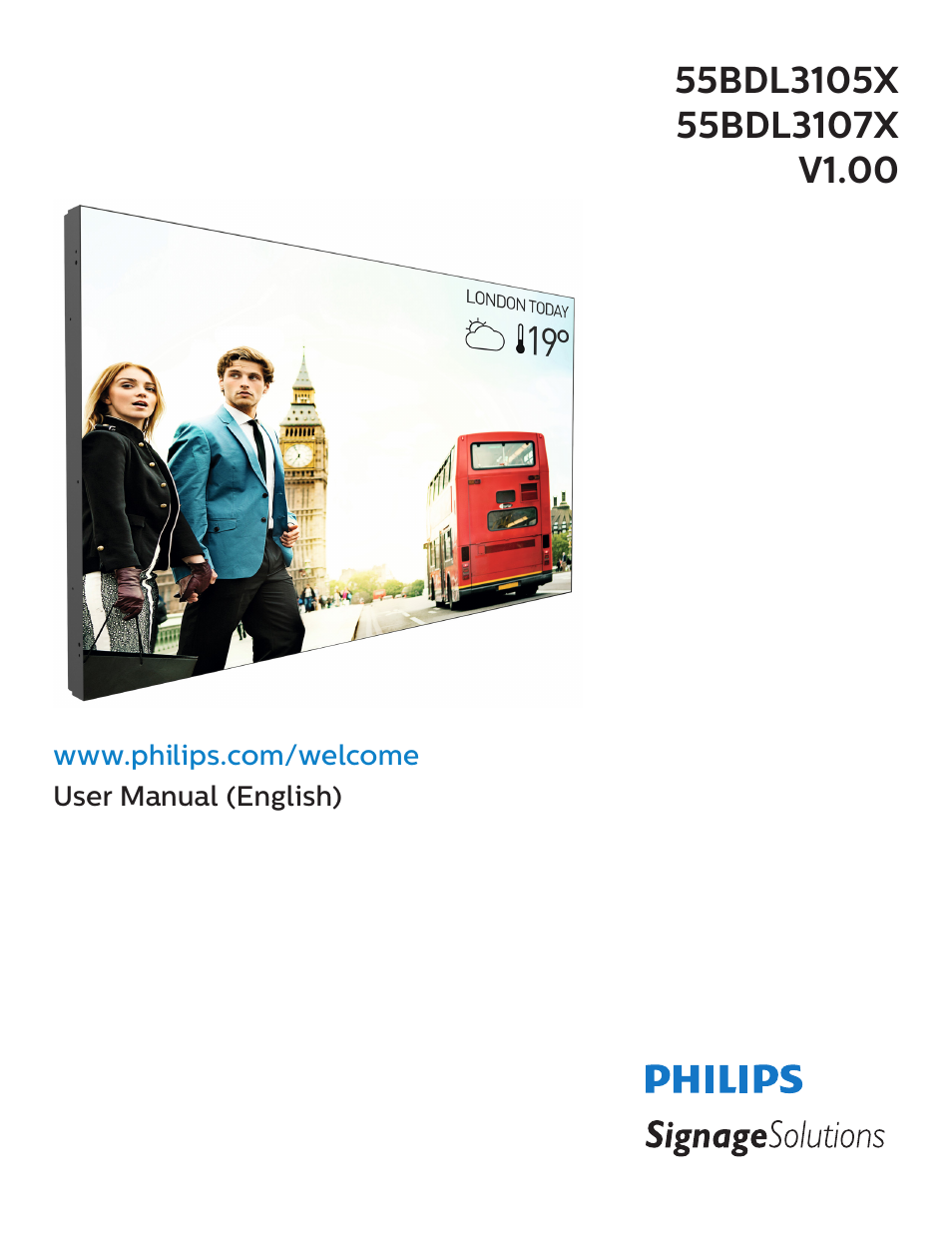 Philips X-Line BDL3107X 55" Full HD Video Wall Display User Manual | 50 pages