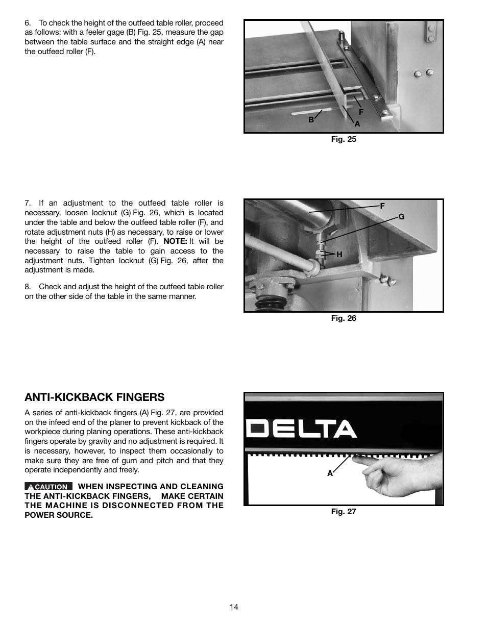 Anti-kickback fingers | Delta DC-580 20" PLANER 22-450 User Manual | Page 14 / 24