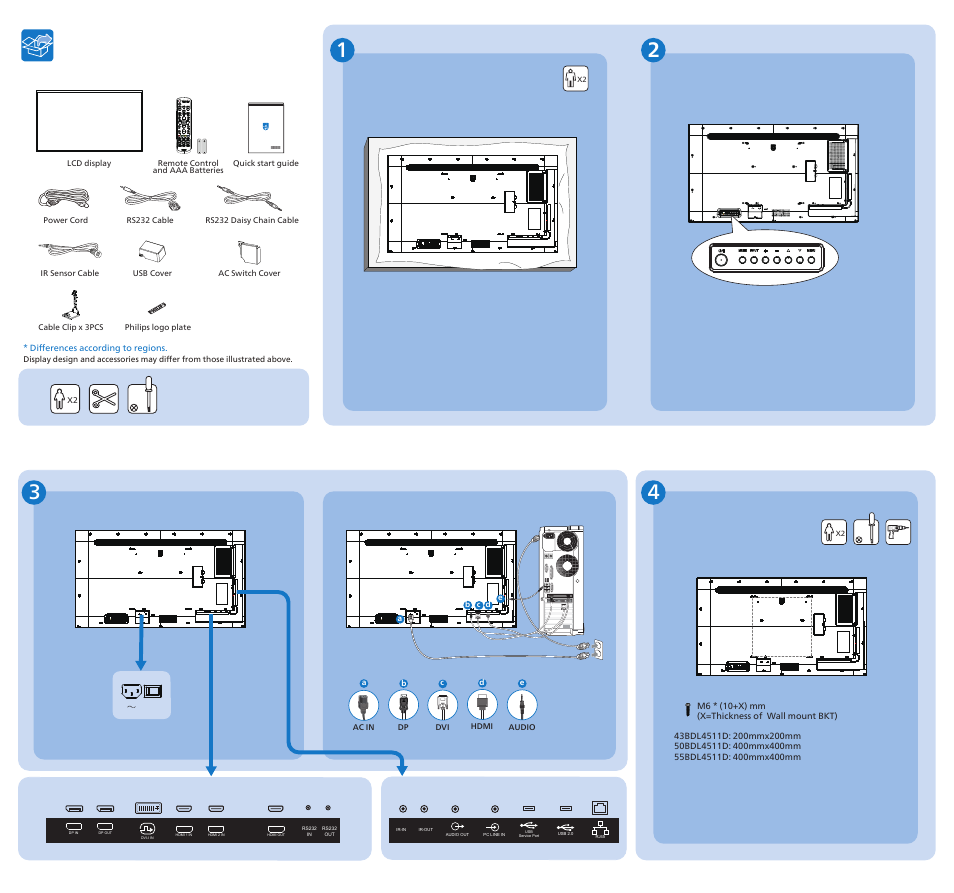 Philips D-Line 50BDL4511D/00 50" UHD 4K Commercial Monitor User Manual | 2 pages