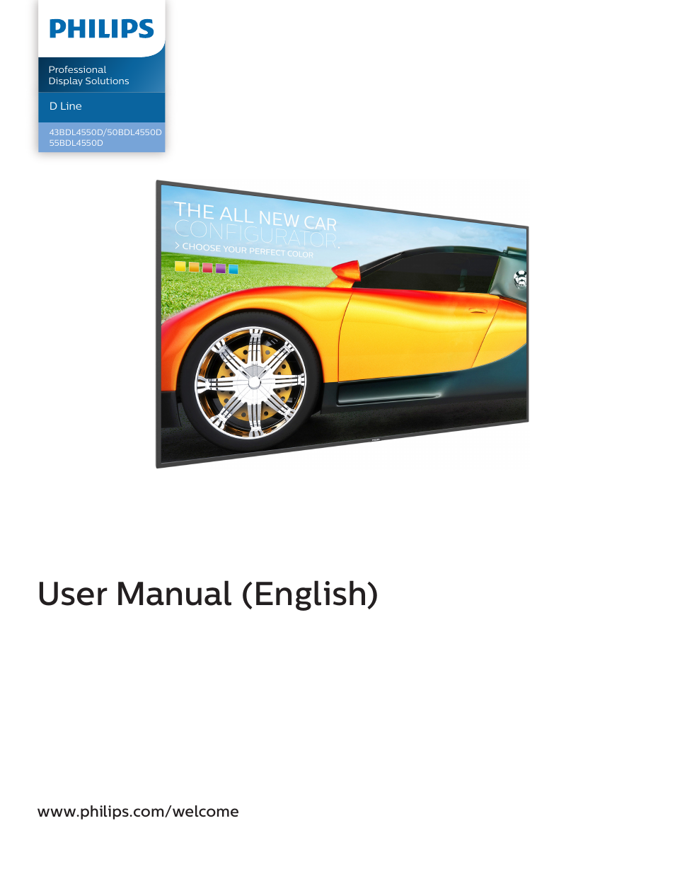 Philips D-Line 55BDL4550D 55" 4K UHD Digital Signage Display User Manual | 71 pages