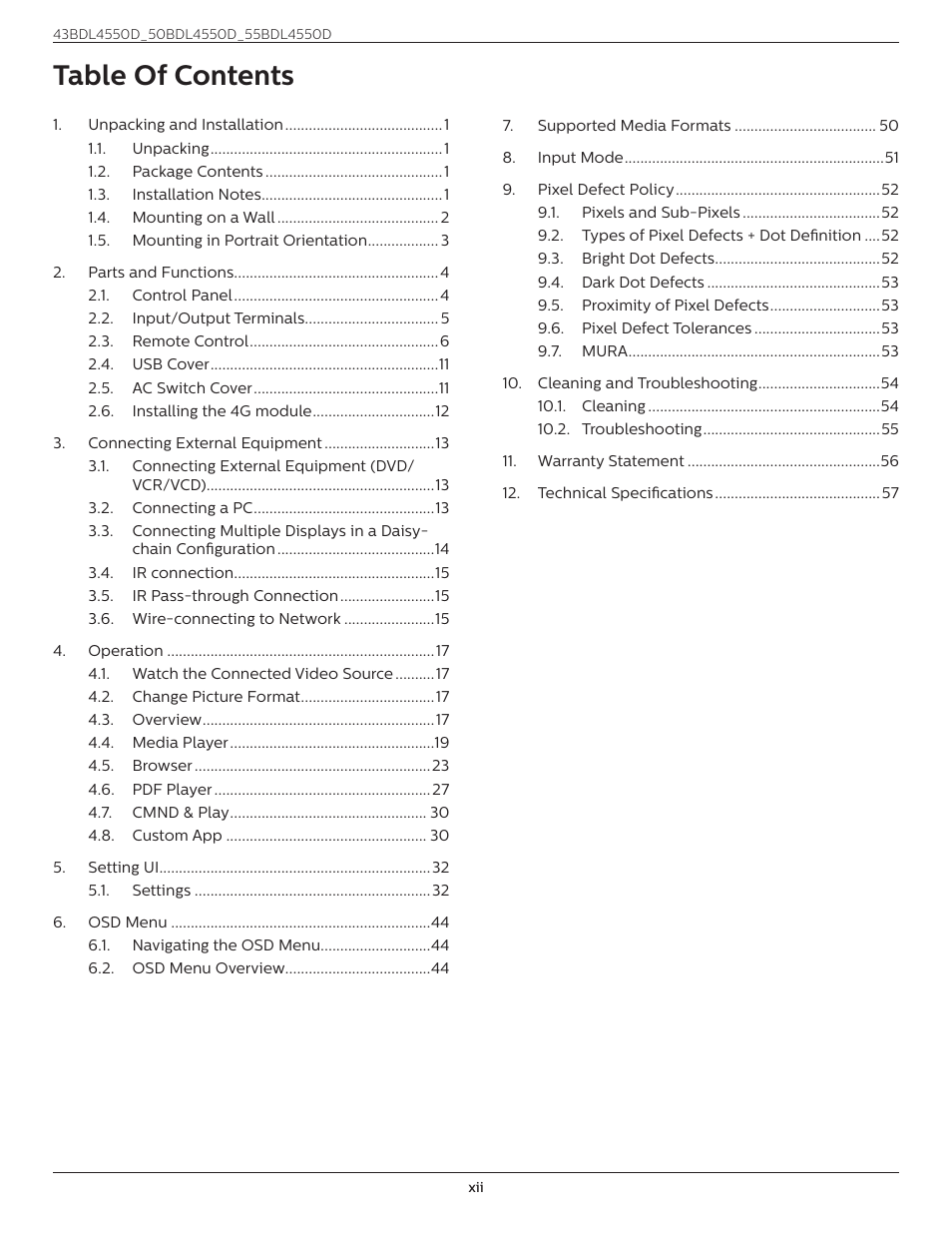 Philips D-Line 55BDL4550D 55" 4K UHD Digital Signage Display User Manual | Page 12 / 71