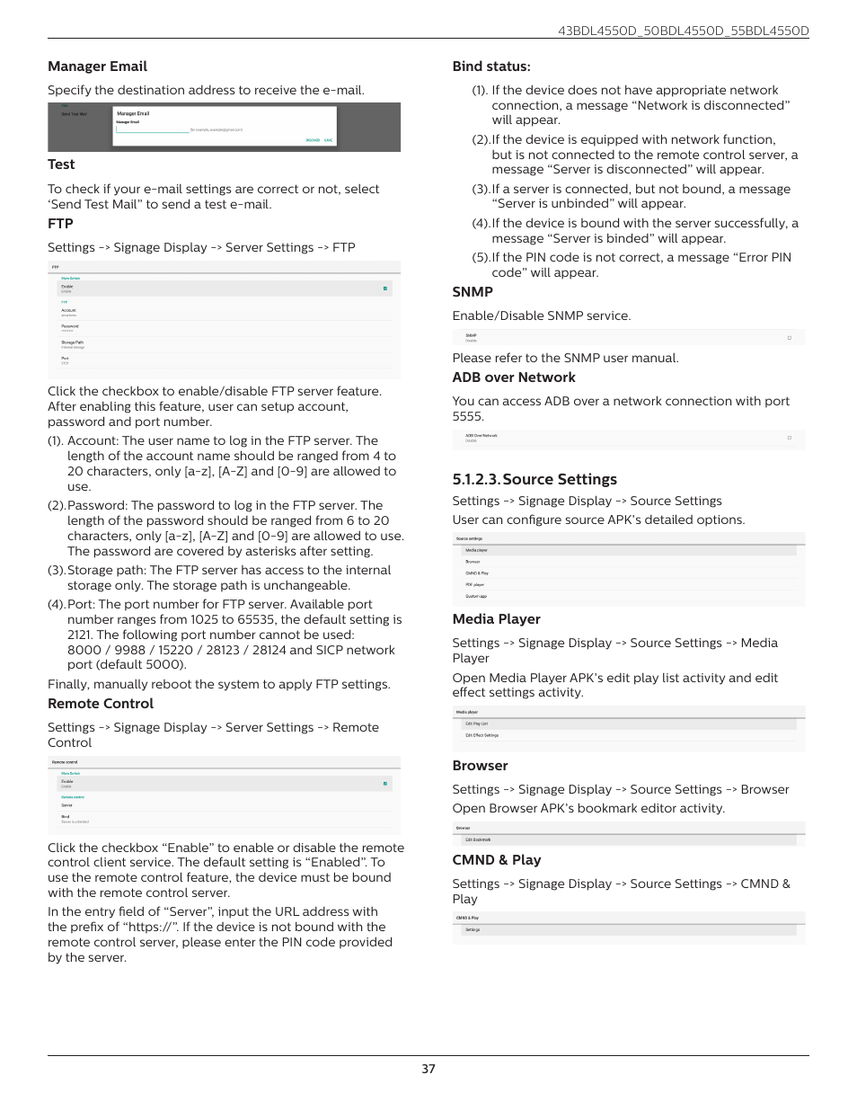 Philips D-Line 55BDL4550D 55" 4K UHD Digital Signage Display User Manual | Page 49 / 71