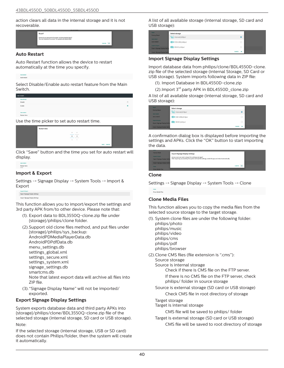 Philips D-Line 55BDL4550D 55" 4K UHD Digital Signage Display User Manual | Page 52 / 71