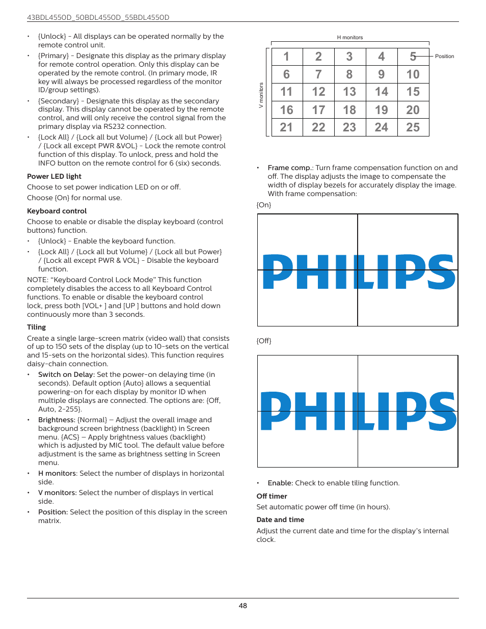 Philips D-Line 55BDL4550D 55" 4K UHD Digital Signage Display User Manual | Page 60 / 71