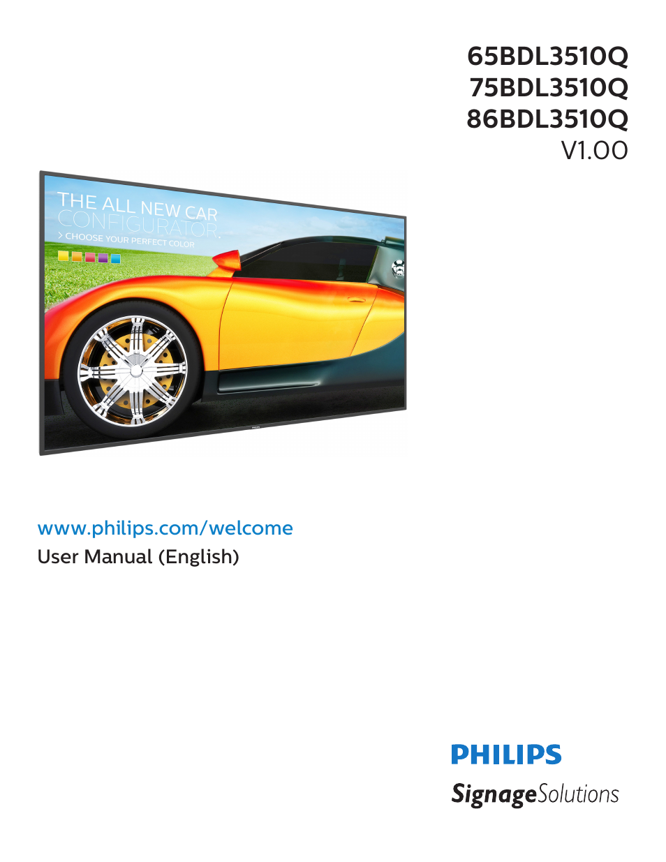 Philips Q-Line 86BDL3510Q 86" 4K Digital Signage Display User Manual | 42 pages