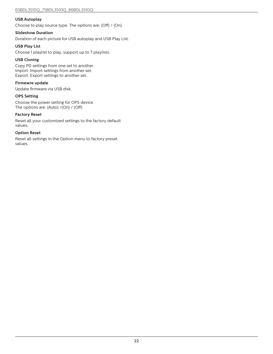 Philips Q-Line 86BDL3510Q 86" 4K Digital Signage Display User Manual | Page 33 / 42