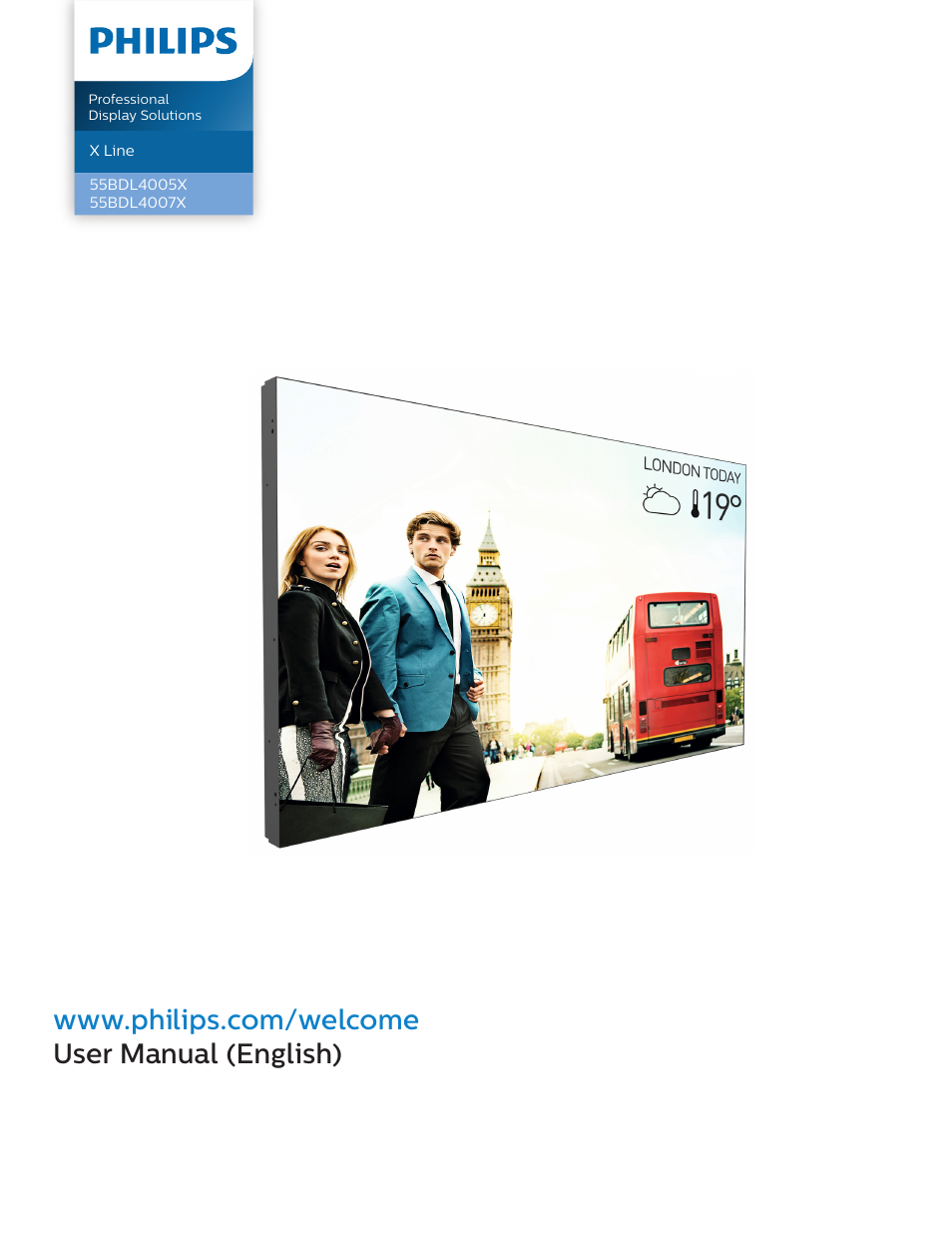 Philips X-Line 55BDL4007X 55" Full HD Video Wall Display User Manual | 49 pages