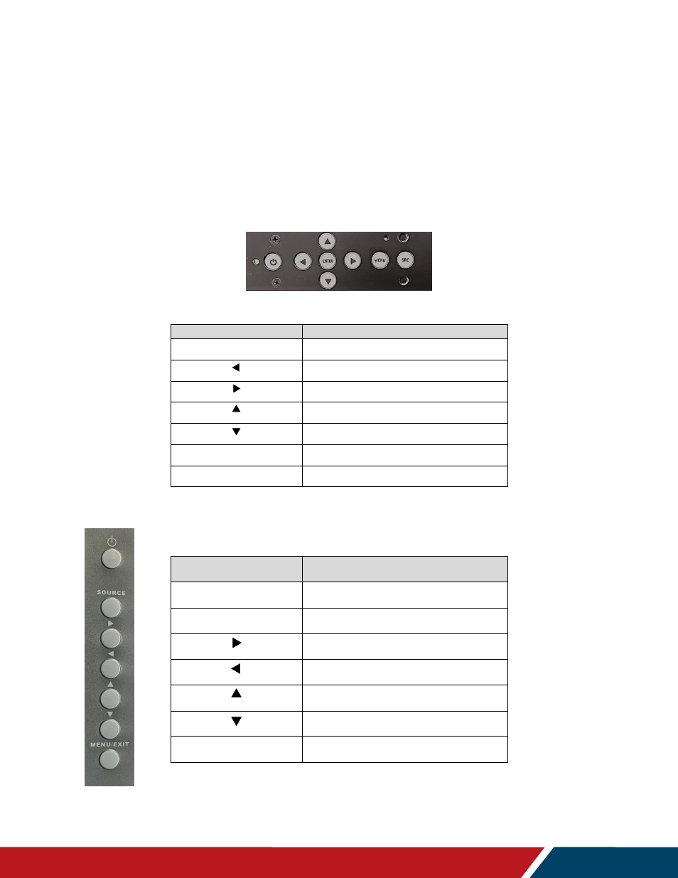 Operating the display, Osd keypad, Urp75 / urp85 / urp98 | Urp49 / urp55 / urp65 | Planar Systems UltraRes P Series 49" UHD 4K Commercial Monitor User Manual | Page 26 / 133