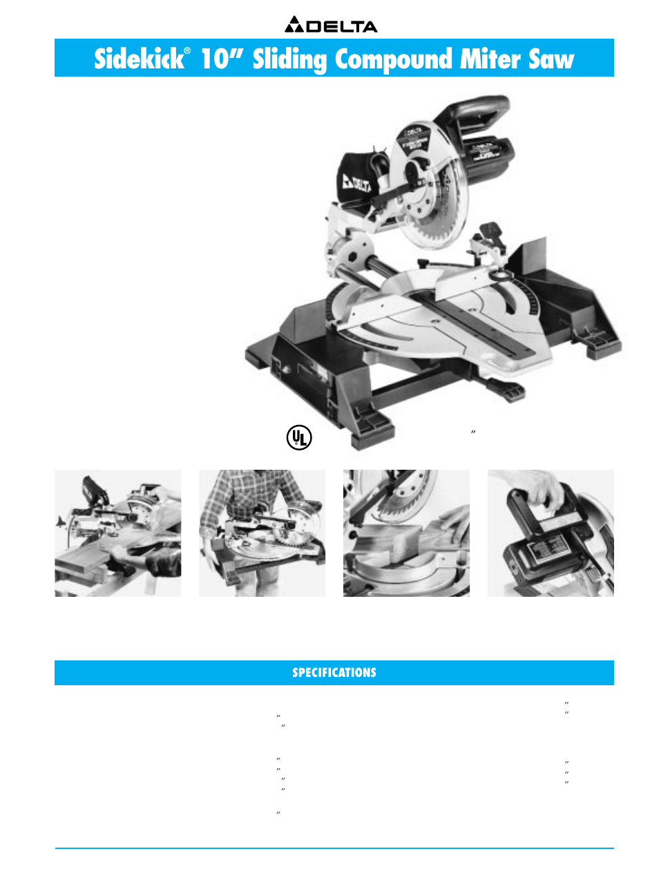 Sidekick 10" sliding compound miter saw, Sidekick, 10” sliding compound miter saw | Delta 36-751 User Manual | Page 11 / 30