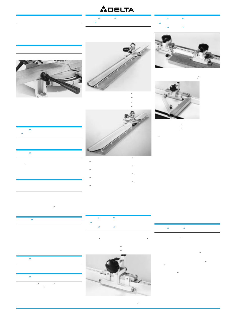 For sidekick, Frame & trim saw, Motorized miter box | For 10 ó motorized miter box, For 10 ó and 12 ó radial saws, For deluxe sawbuck, Frame and trim saw, For 8, Ócompound miter saw, For 10 ó compound miter saw | Delta 36-751 User Manual | Page 30 / 30