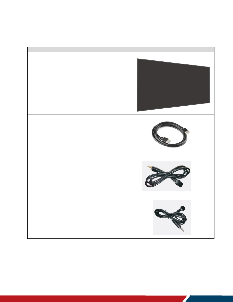 Package contents | Planar Systems Simplicity Series SLM50 50" UHD 4K Commercial Monitor User Manual | Page 13 / 104