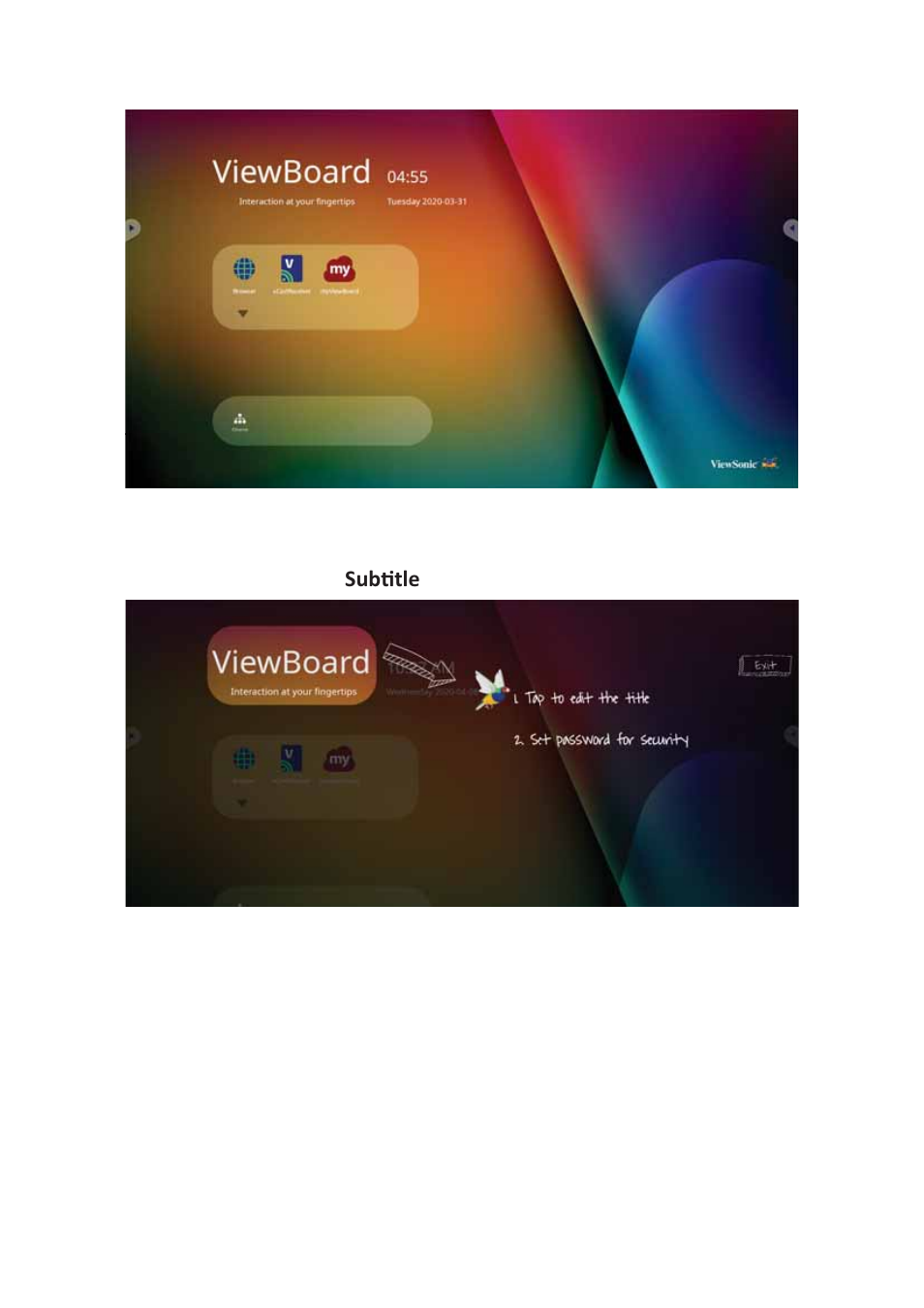 Vlauncher - customizable welcome screen | VIEWSONIC ViewBoard 55" UHD 4K Interactive Display User Manual | Page 30 / 139