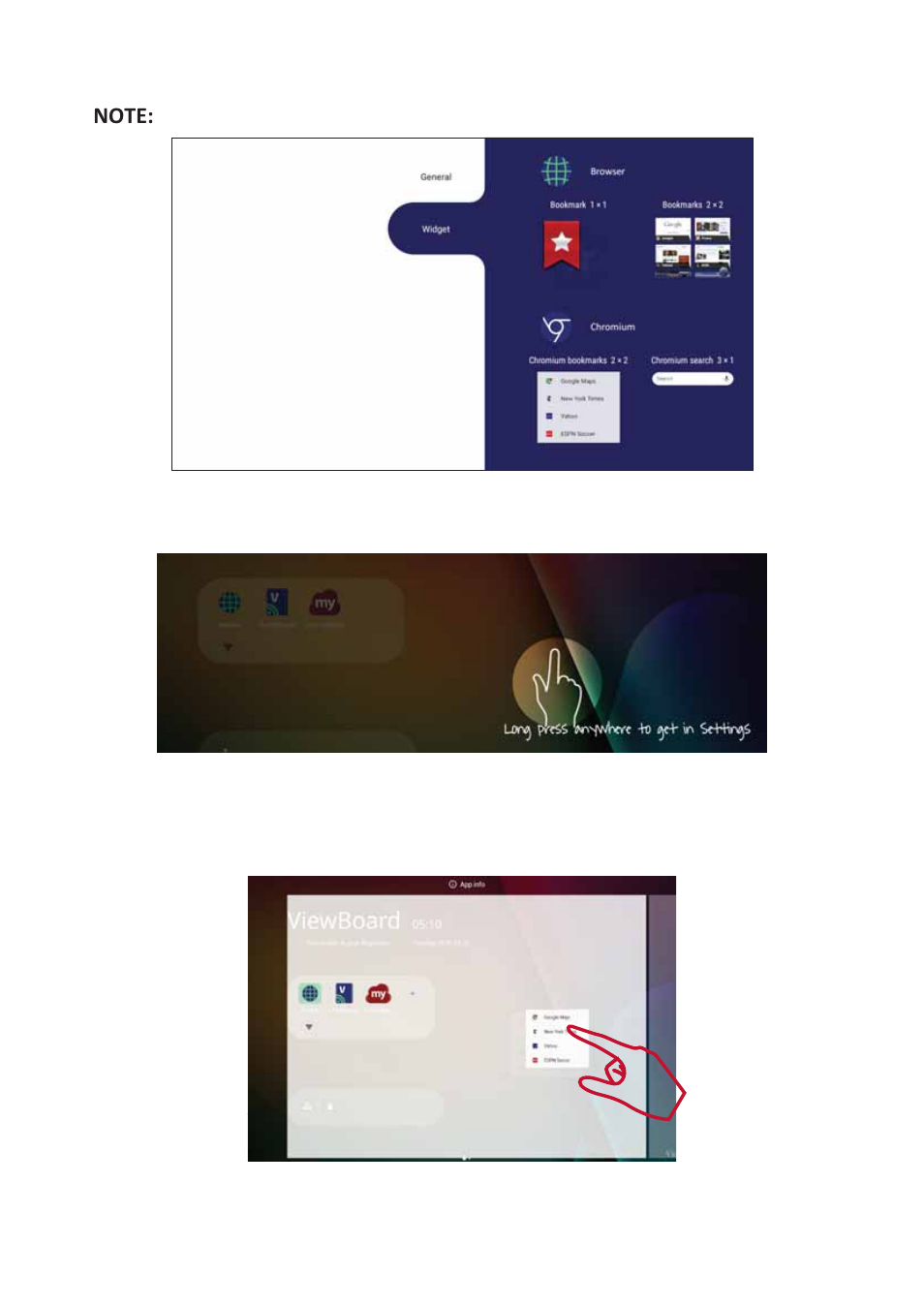 Widget | VIEWSONIC ViewBoard 55" UHD 4K Interactive Display User Manual | Page 42 / 139