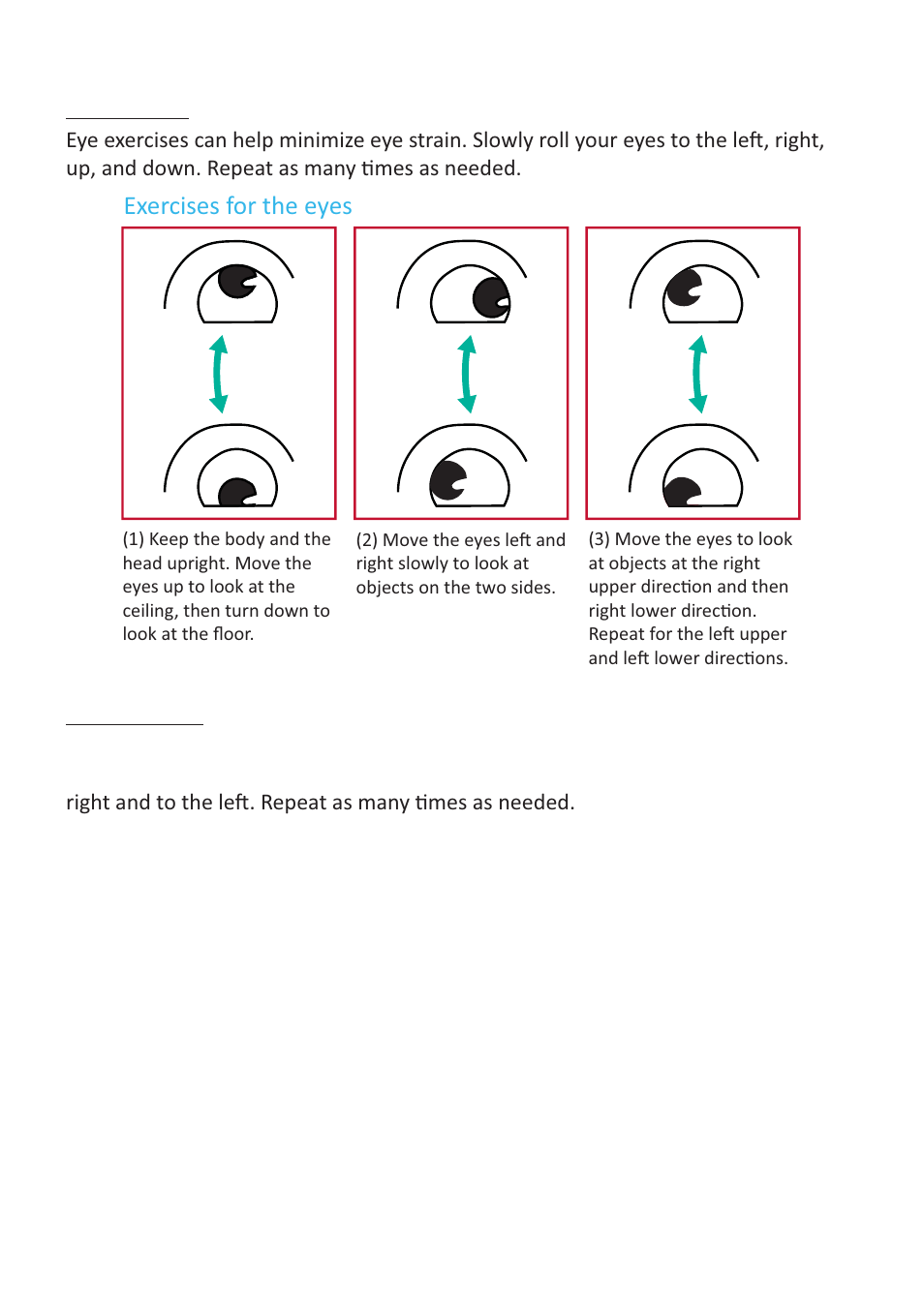 Exercises for the eyes | VIEWSONIC ViewBoard 55" UHD 4K Interactive Display User Manual | Page 47 / 139