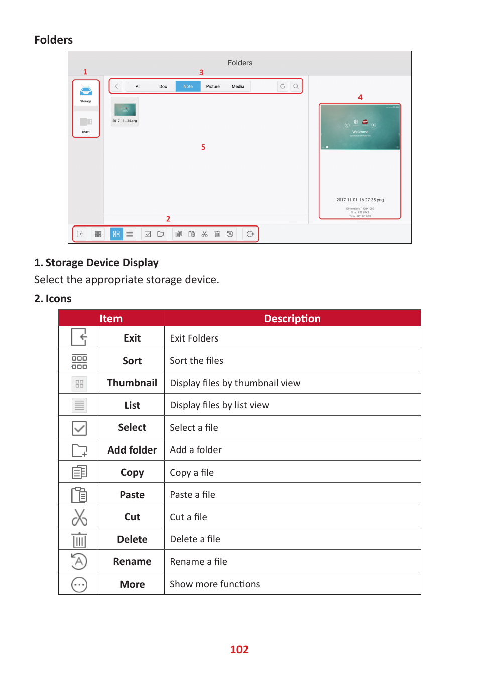 Folders | VIEWSONIC ViewBoard IFP8662 86" 4K Interactive Display User Manual | Page 102 / 142
