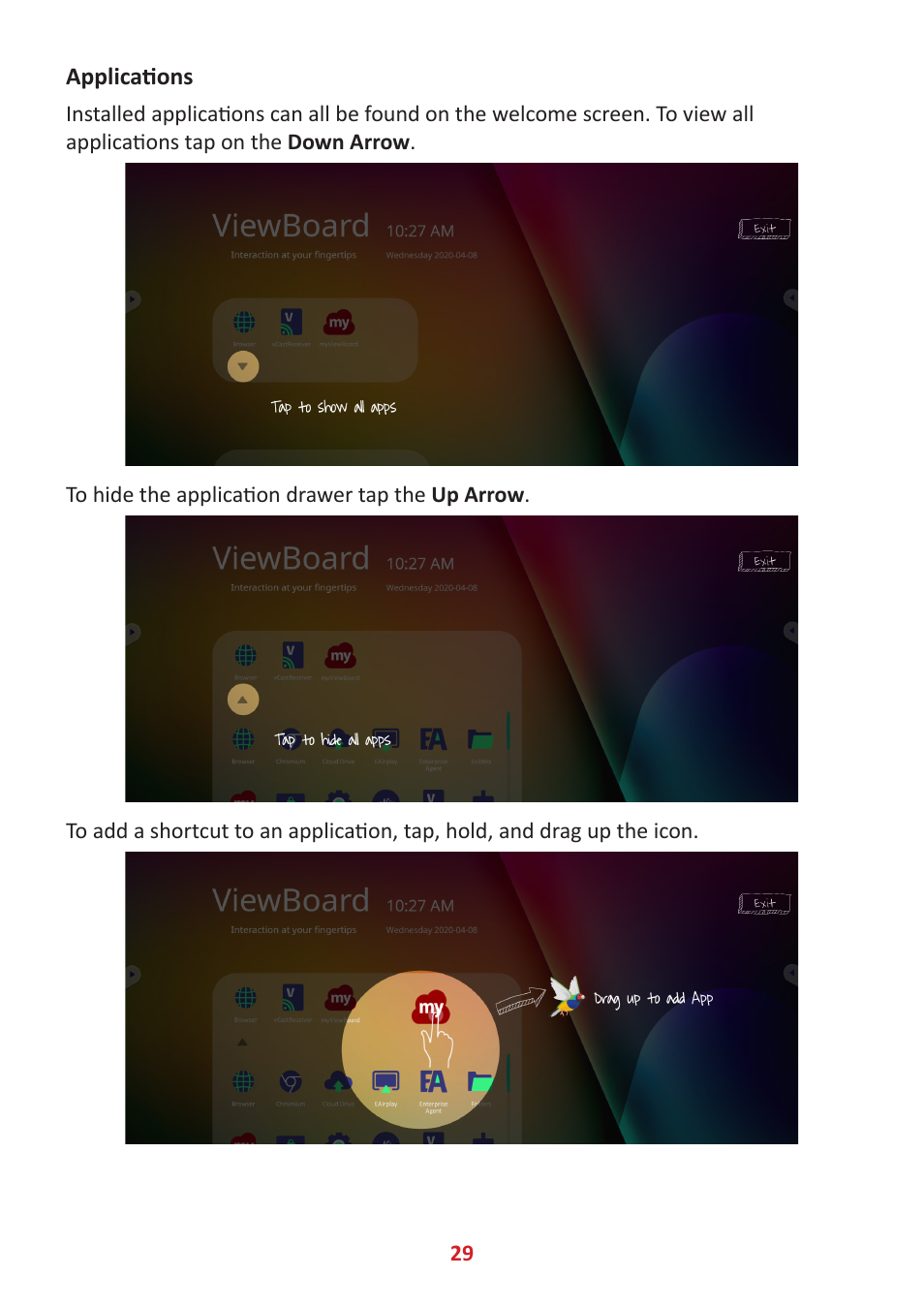 Applications | VIEWSONIC ViewBoard IFP8662 86" 4K Interactive Display User Manual | Page 29 / 142