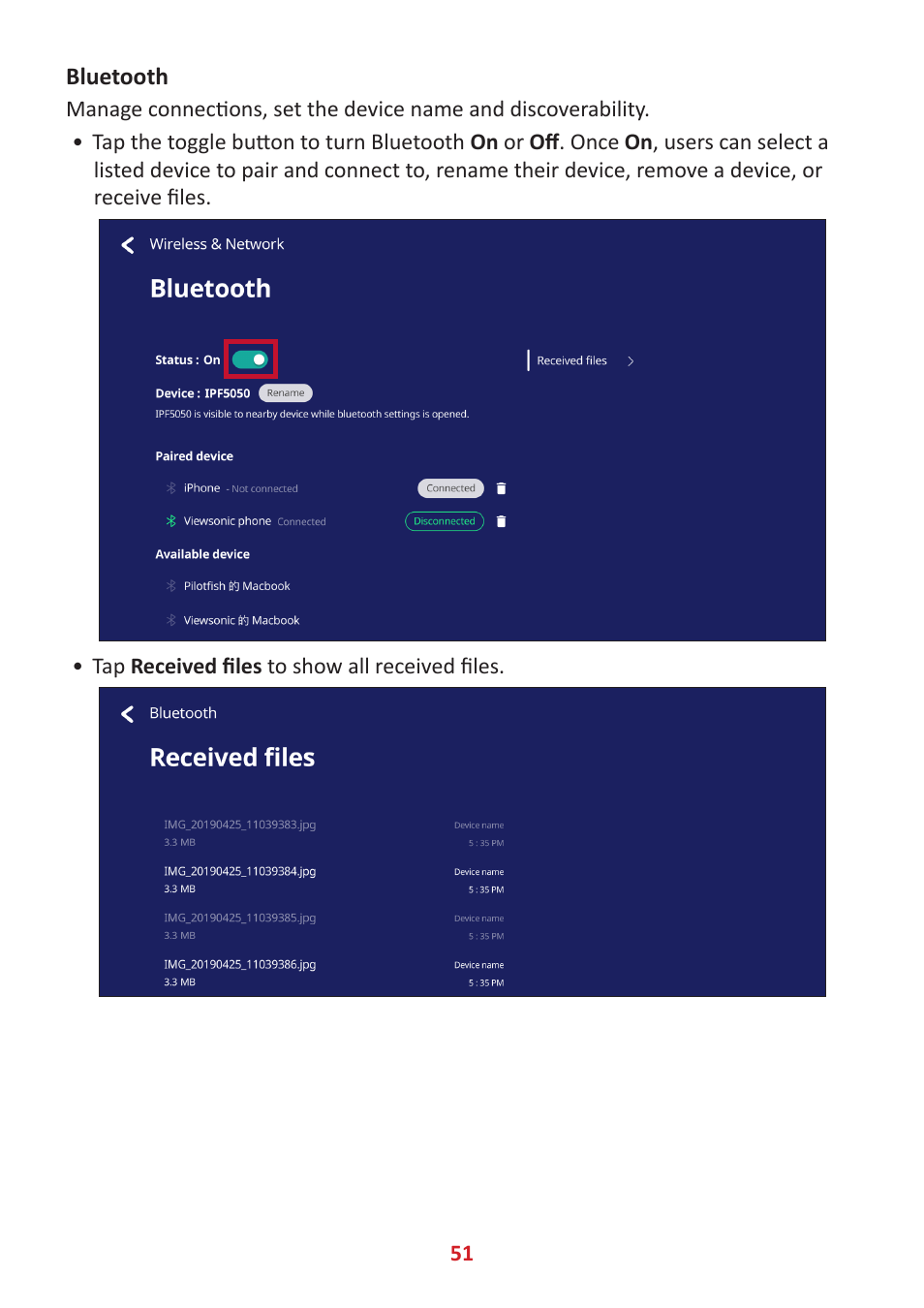 VIEWSONIC ViewBoard IFP8662 86" 4K Interactive Display User Manual | Page 51 / 142