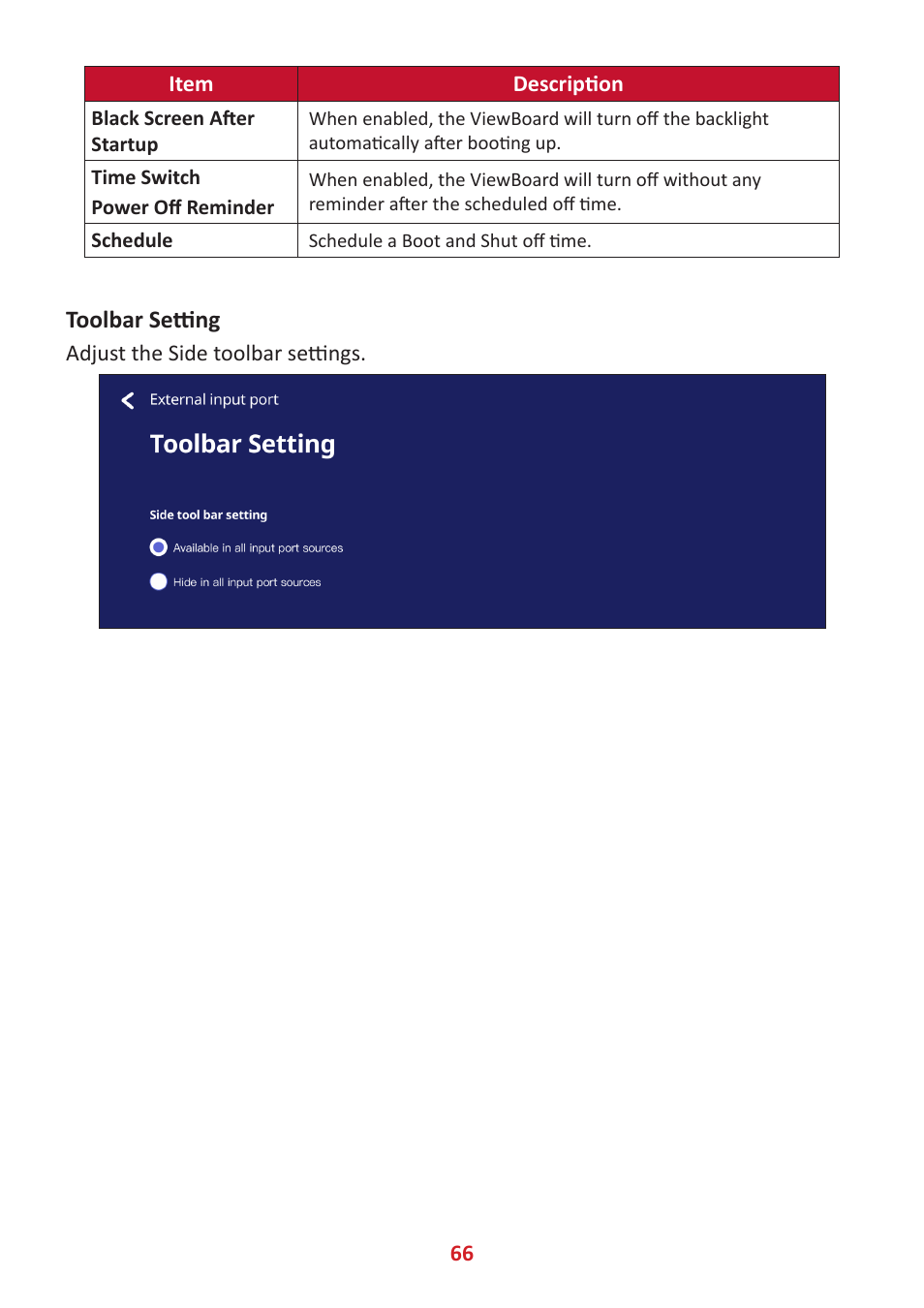 VIEWSONIC ViewBoard IFP8662 86" 4K Interactive Display User Manual | Page 66 / 142