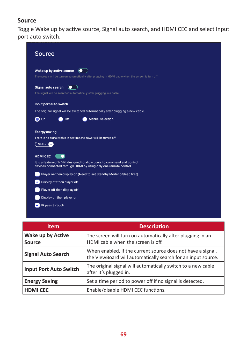 VIEWSONIC ViewBoard IFP8662 86" 4K Interactive Display User Manual | Page 69 / 142