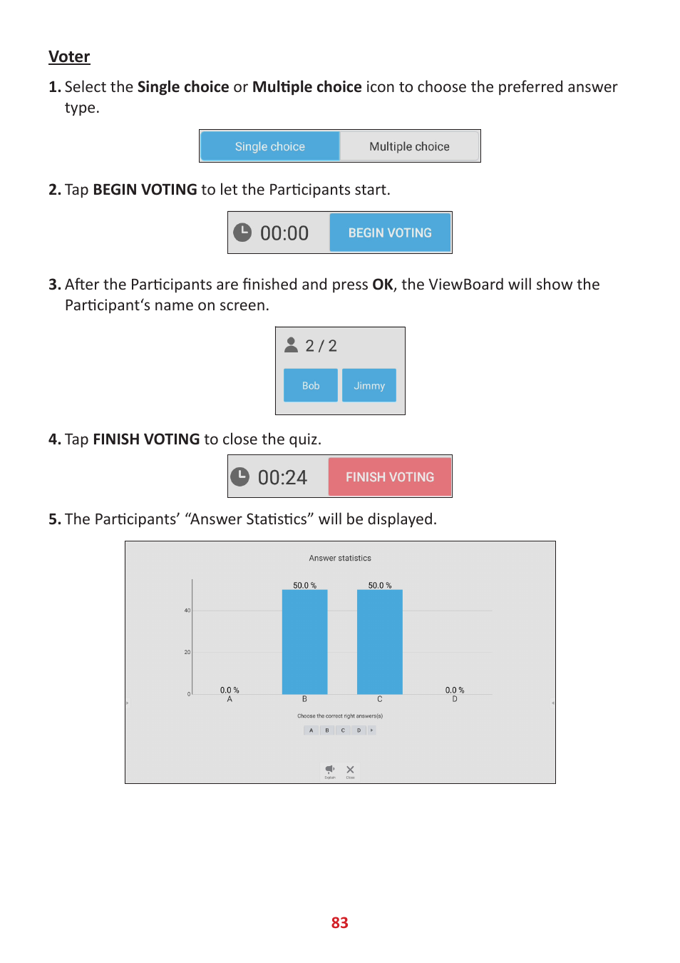 Voter | VIEWSONIC ViewBoard IFP8662 86" 4K Interactive Display User Manual | Page 83 / 142