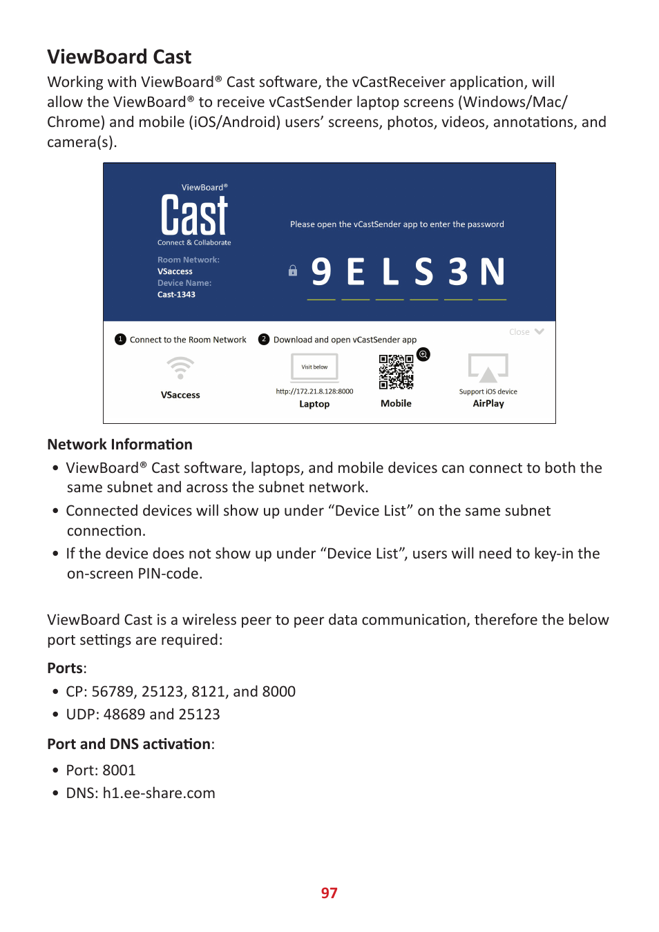 Viewboard cast | VIEWSONIC ViewBoard IFP8662 86" 4K Interactive Display User Manual | Page 97 / 142