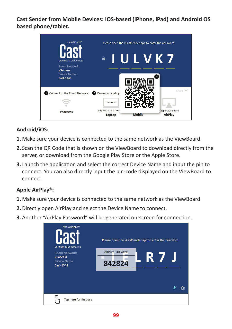 Phone/tablet | VIEWSONIC ViewBoard IFP8662 86" 4K Interactive Display User Manual | Page 99 / 142