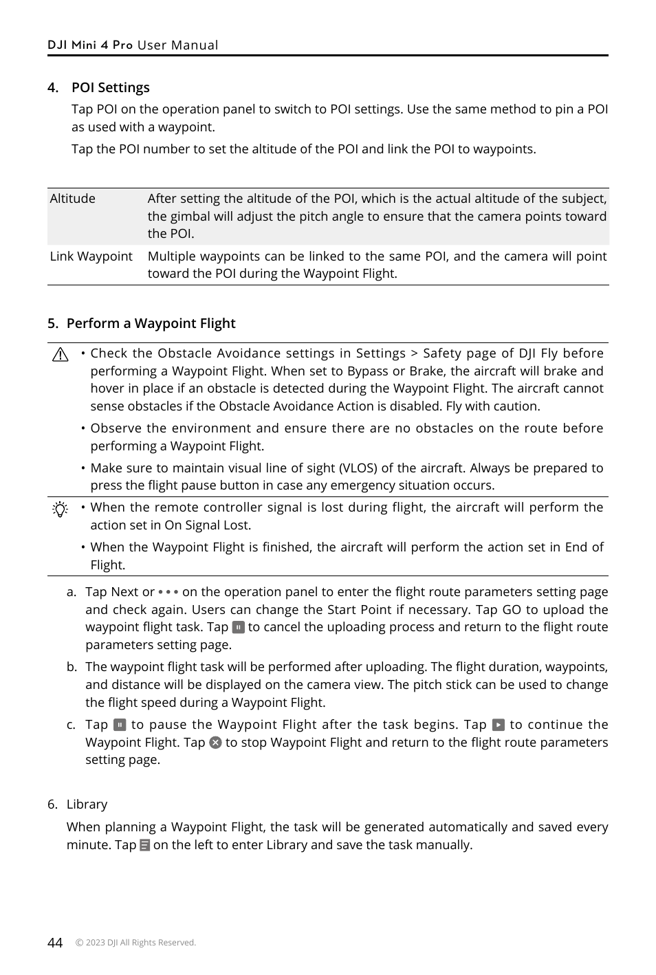 DJI Mini 4 Pro Drone Fly More Combo Plus with RC 2 Controller User Manual | Page 44 / 116