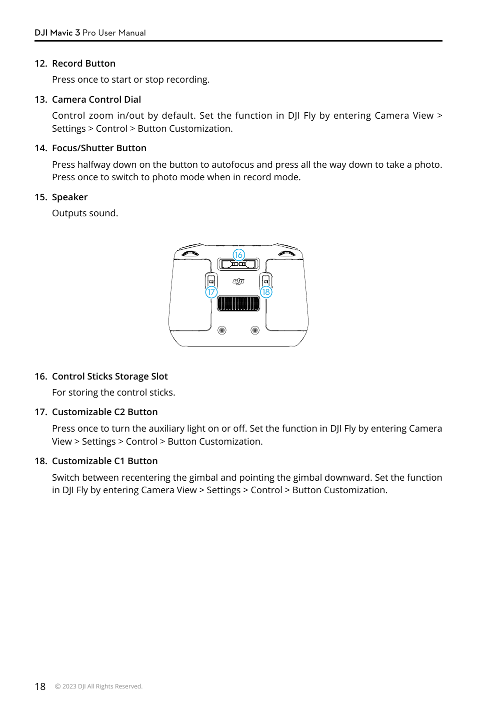 DJI Mavic 3 Pro Drone with Fly More Combo & RC User Manual | Page 18 / 115