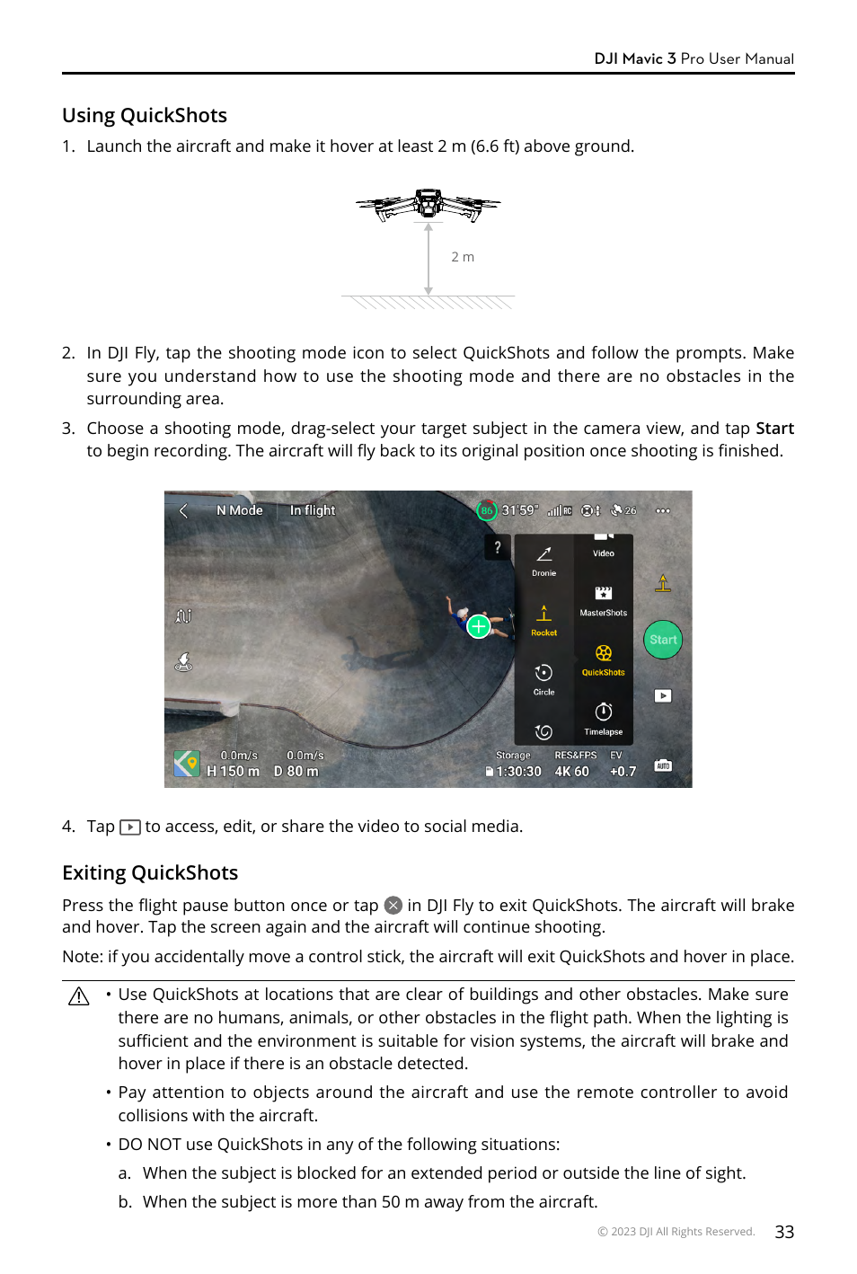 DJI Mavic 3 Pro Drone with Fly More Combo & RC User Manual | Page 33 / 115