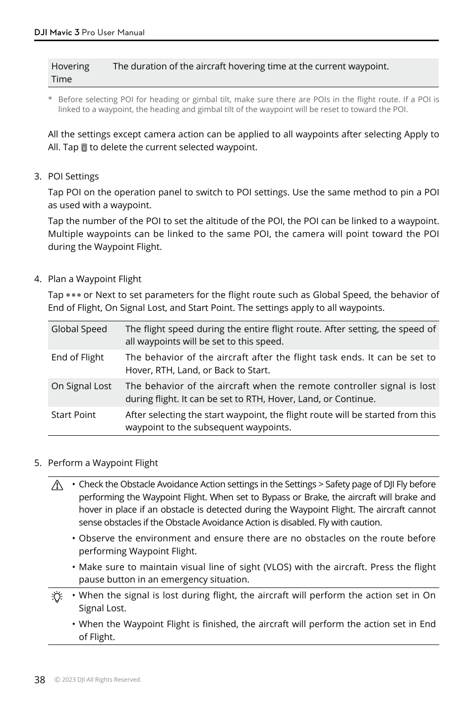 DJI Mavic 3 Pro Drone with Fly More Combo & RC User Manual | Page 38 / 115