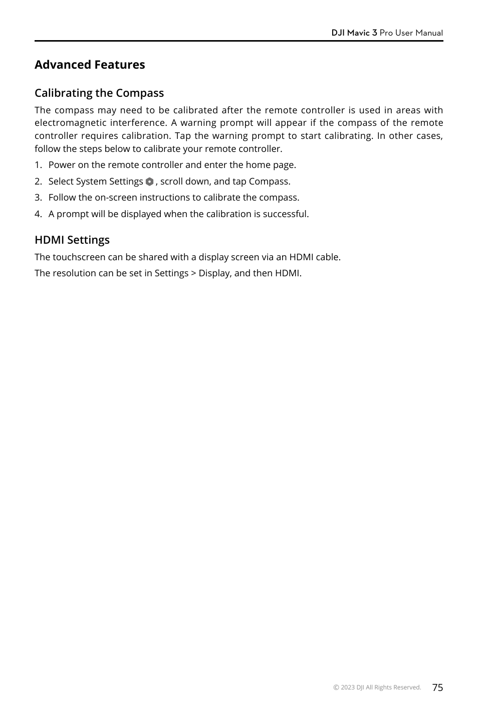 Advanced features | DJI Mavic 3 Pro Drone with Fly More Combo & RC User Manual | Page 75 / 115