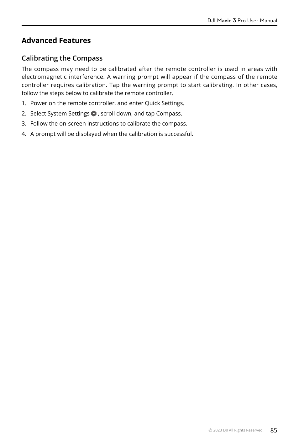 Advanced features | DJI Mavic 3 Pro Drone with Fly More Combo & RC User Manual | Page 85 / 115