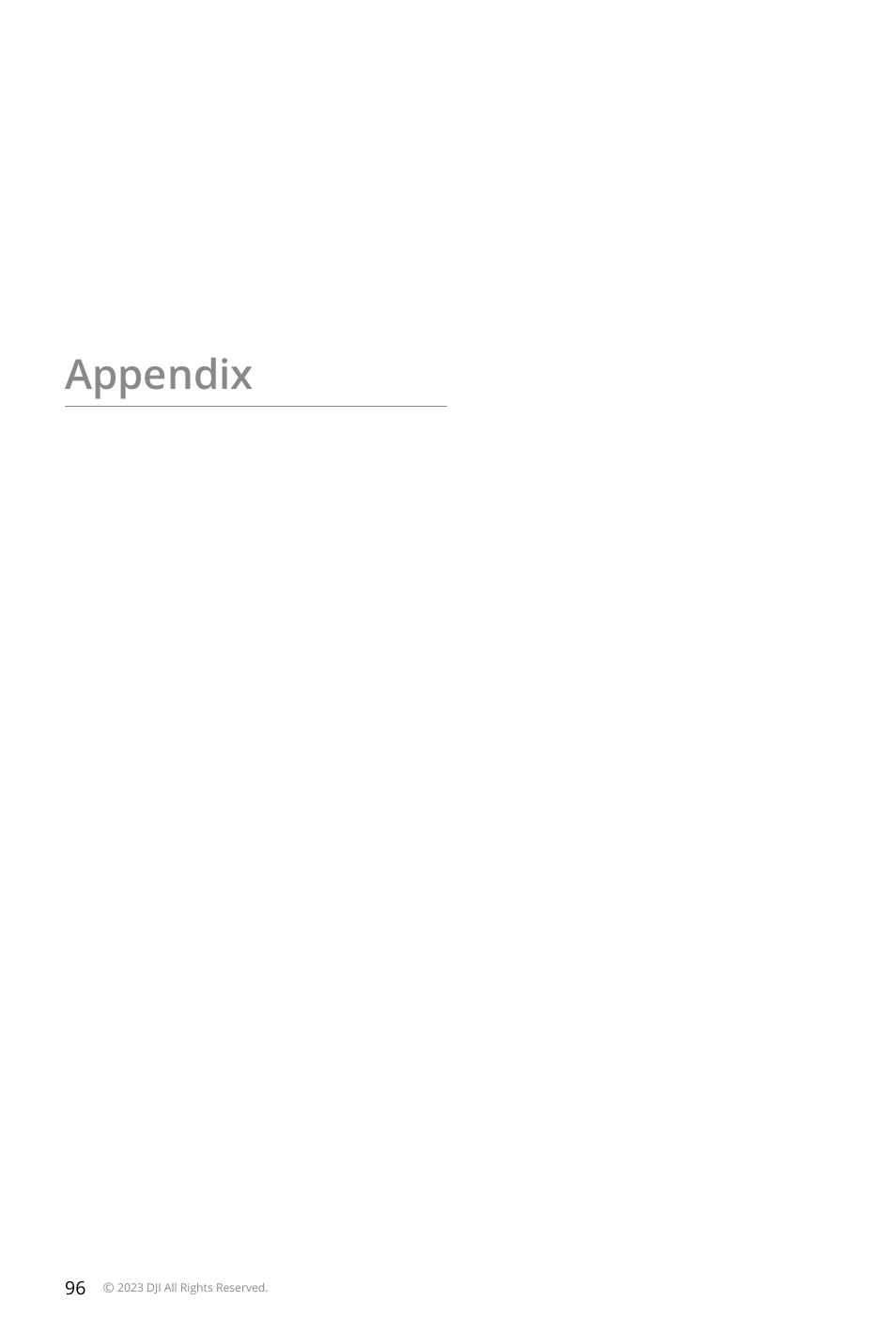Appendix | DJI Mavic 3 Pro Drone with Fly More Combo & RC User Manual | Page 96 / 115