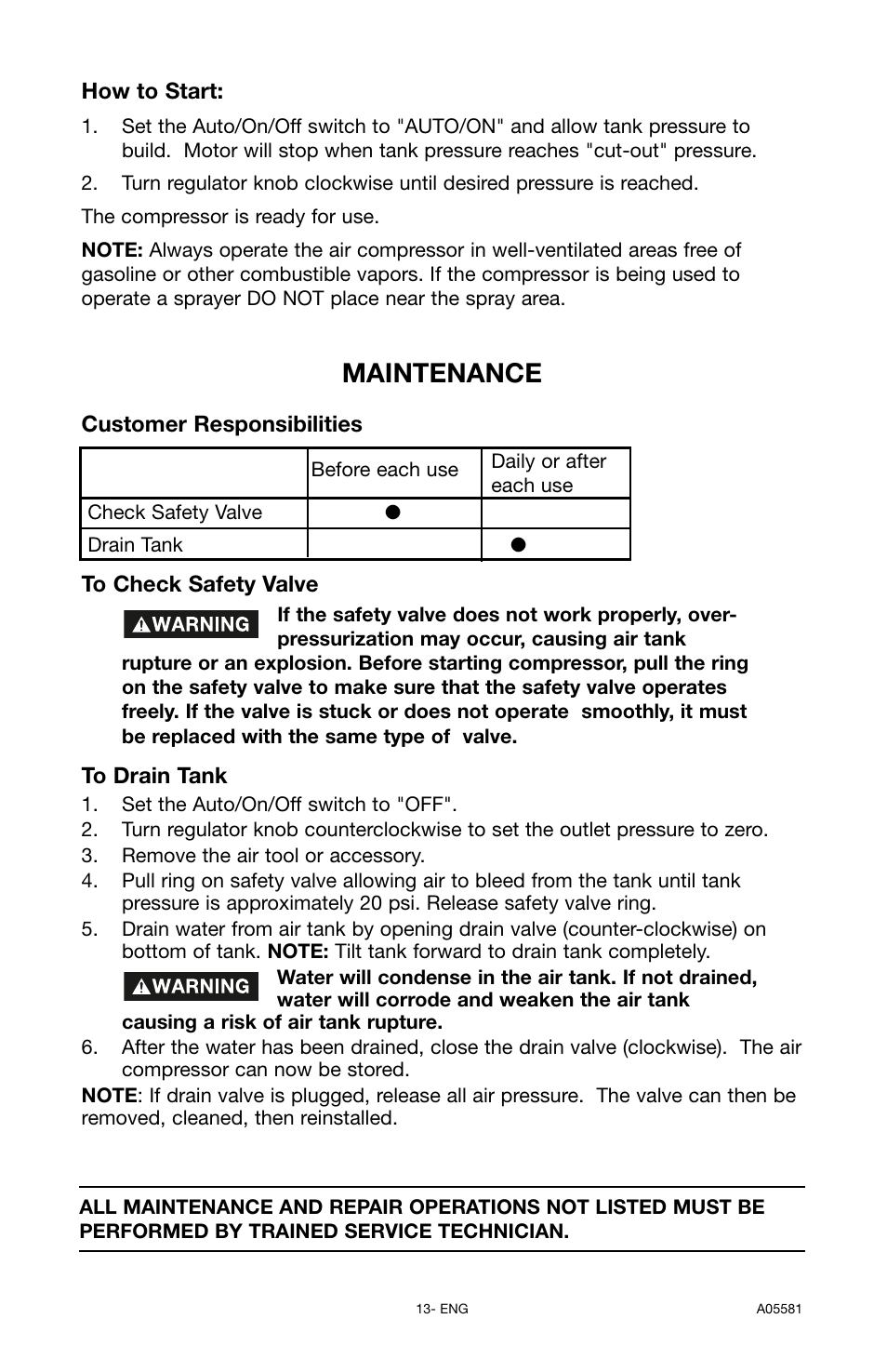 Maintenance | Delta ShopMaster CP201 User Manual | Page 13 / 56