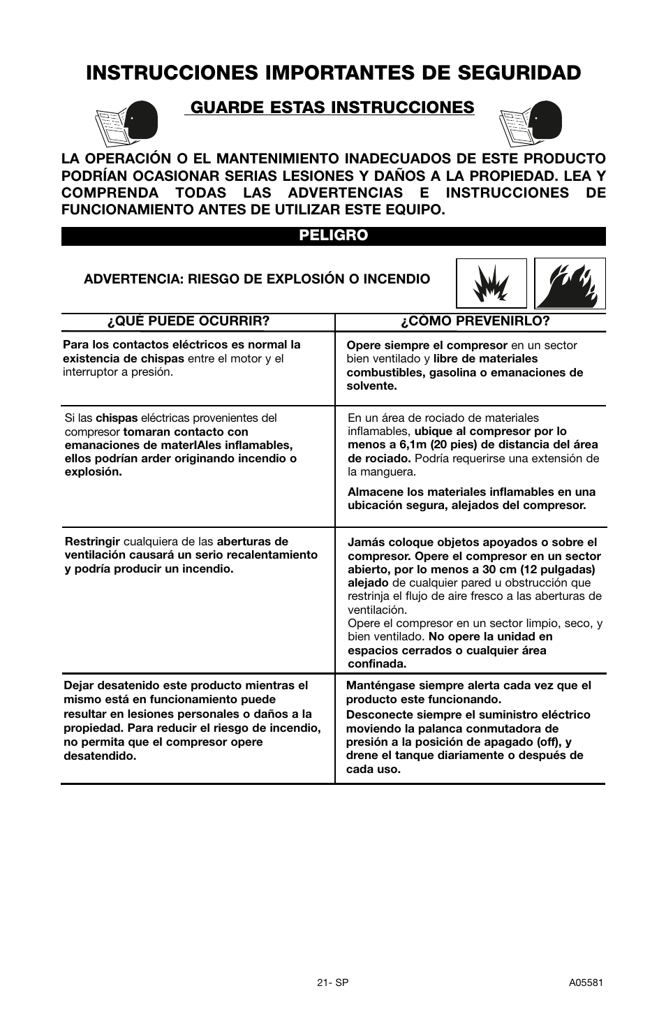 Instrucciones importantes de seguridad, Guarde estas instrucciones | Delta ShopMaster CP201 User Manual | Page 21 / 56