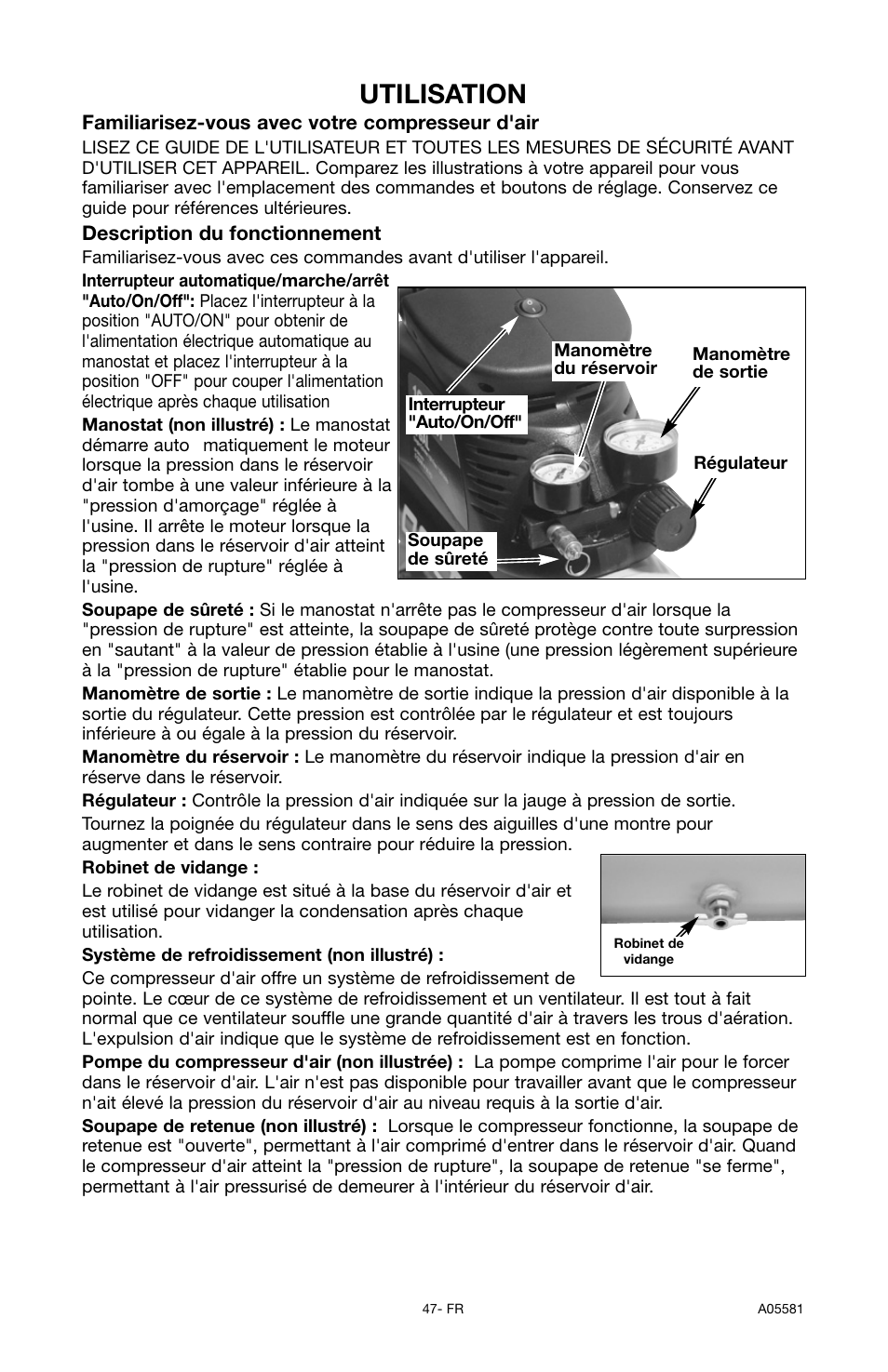 Utilisation | Delta ShopMaster CP201 User Manual | Page 47 / 56