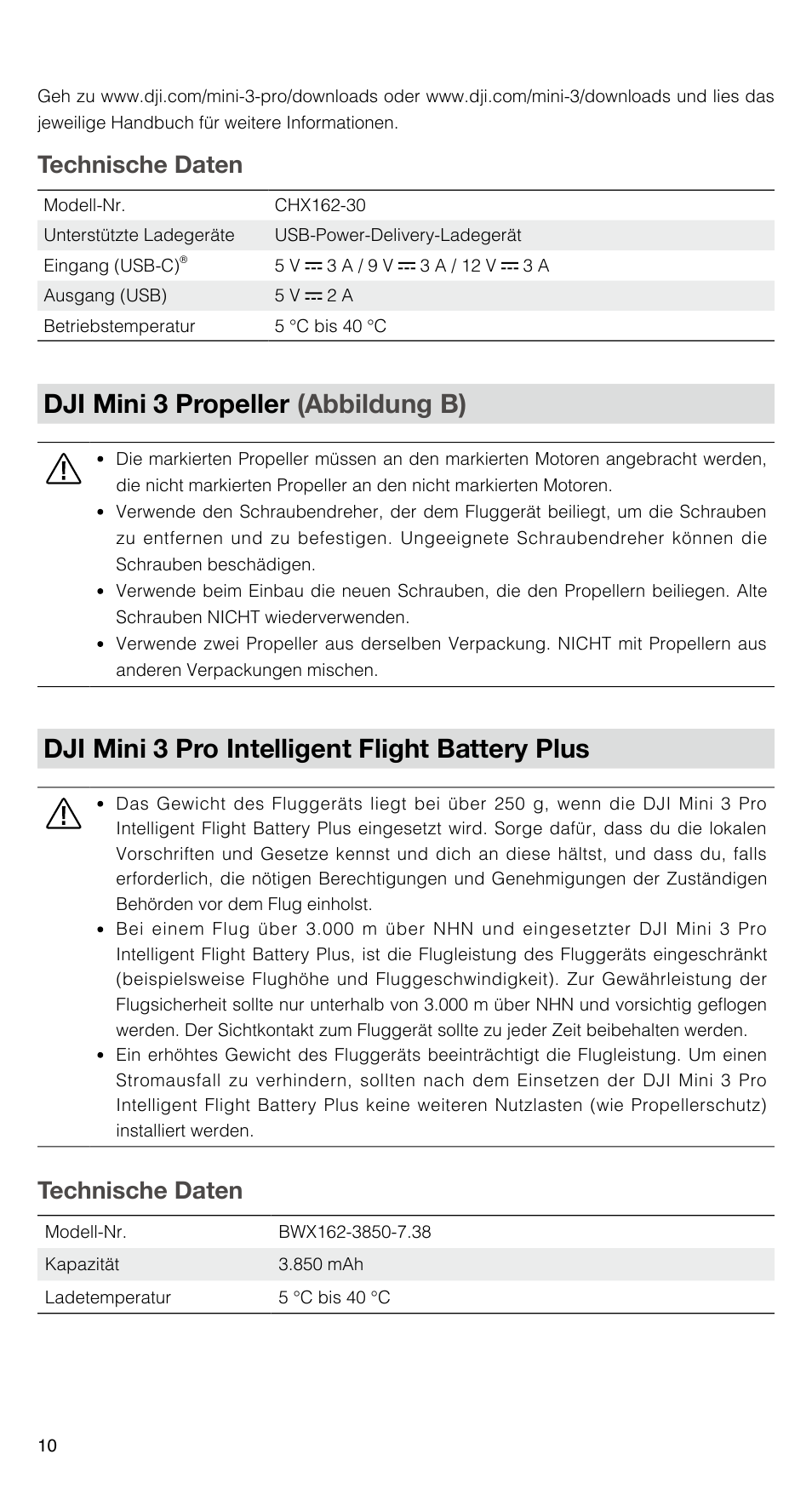 Dji mini 3 propeller (abbildung b), Dji mini 3 pro intelligent flight battery plus | DJI Mini 3 Drone with RC Remote (Fly More Combo) User Manual | Page 11 / 32