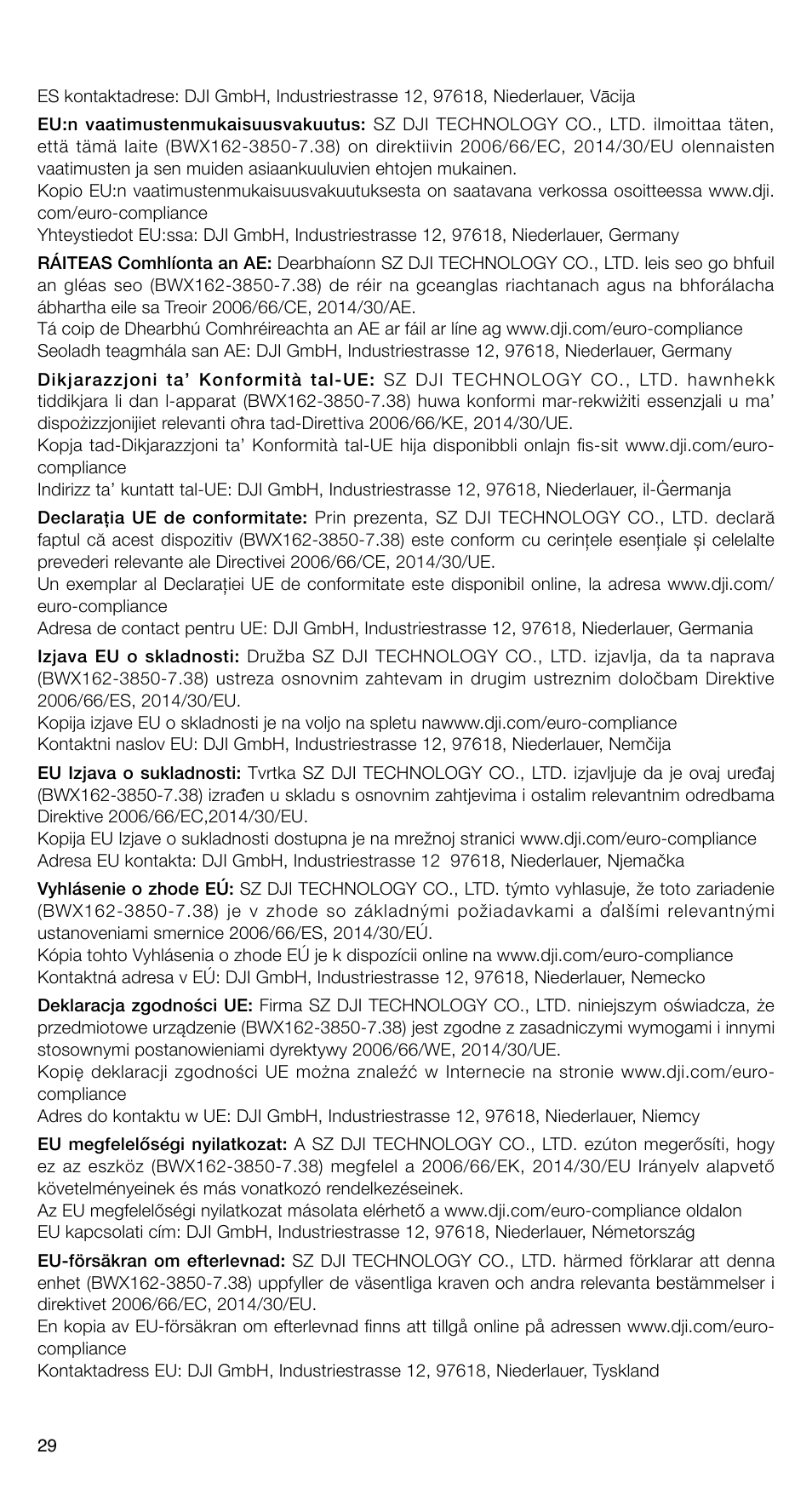 Compliance information | DJI Mini 3 Drone with RC Remote (Fly More Combo) User Manual | Page 30 / 32