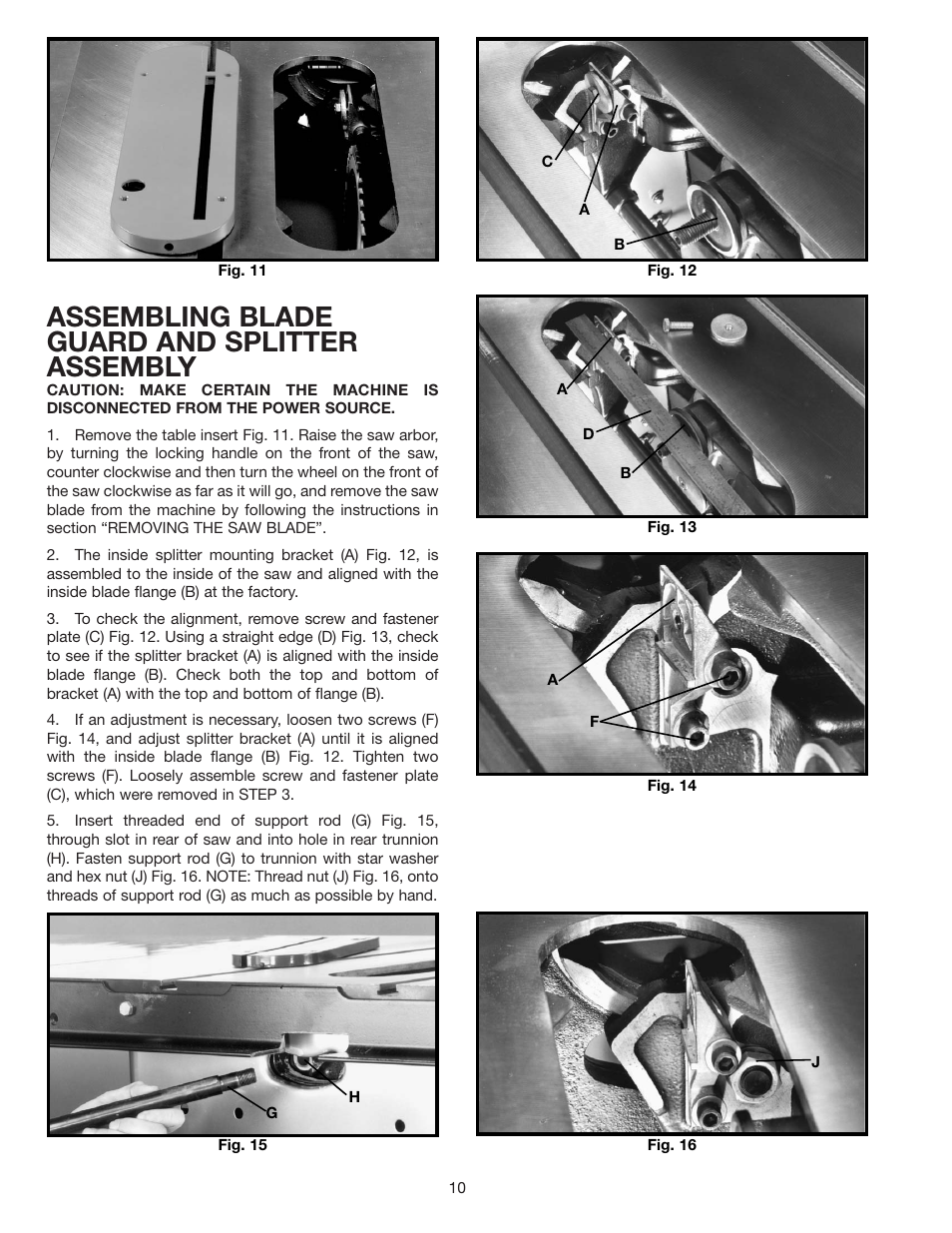 Assembling blade guard and splitter assembly | Delta 36-841 User Manual | Page 10 / 40